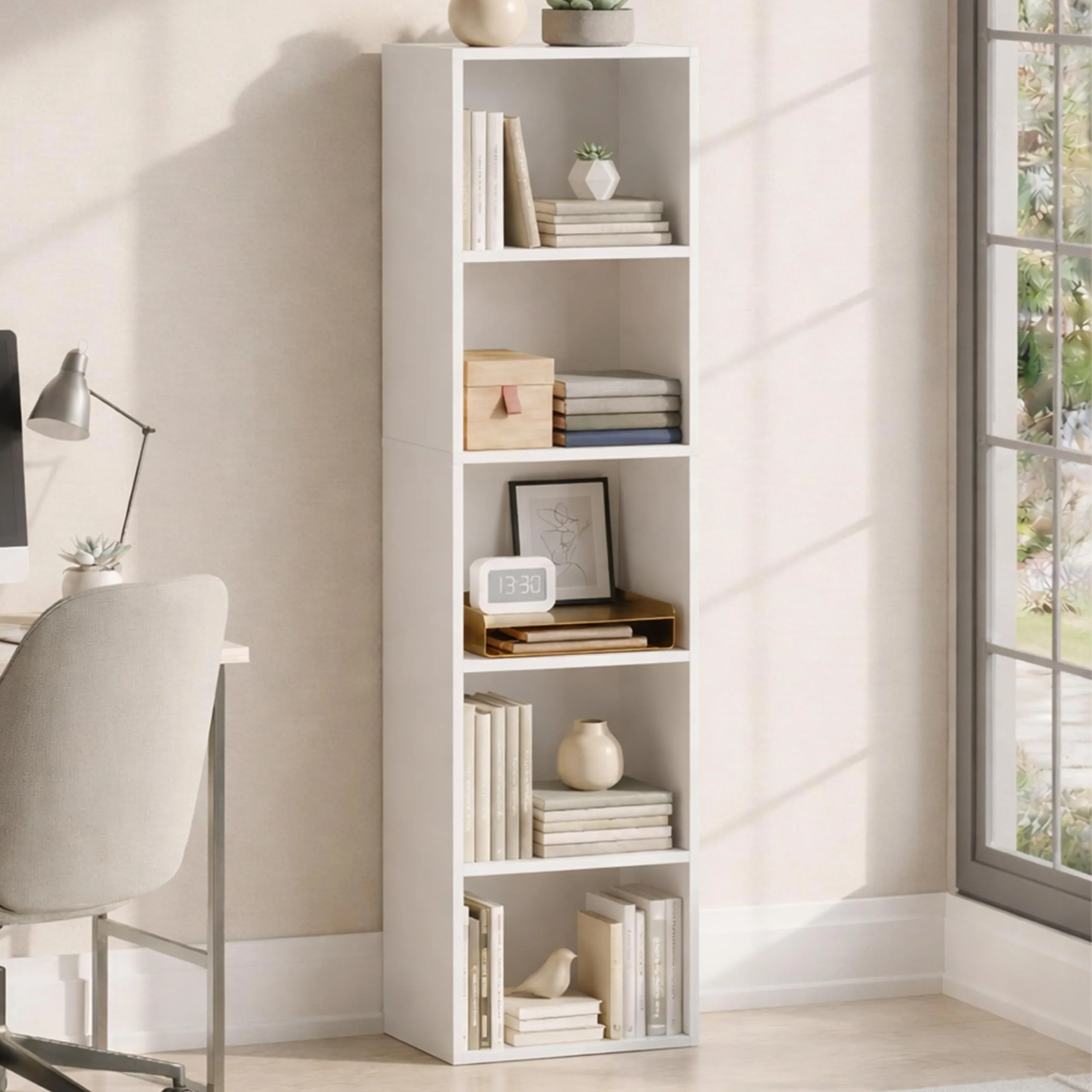 Vida Designs Libreria a cubo Oxford a 5 ripiani in legno, bianco - immagine 8