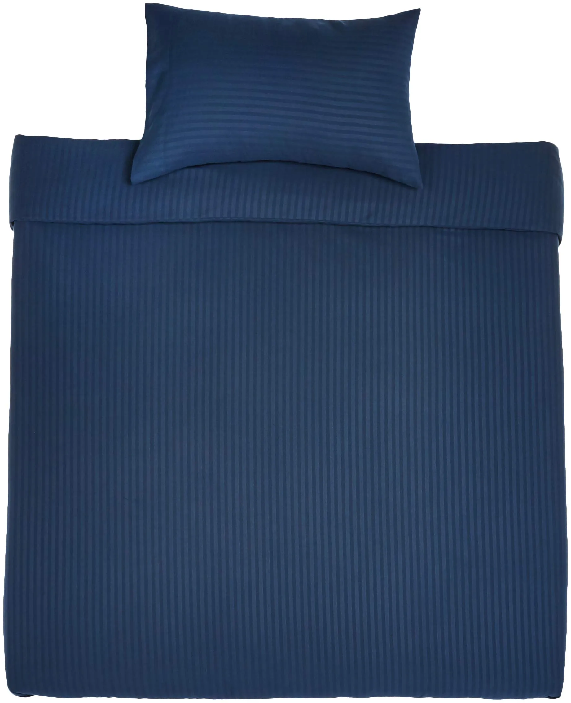 Amazon Basics Set Copripiumino Singolo in Microfibra, 2 Pezzi, 135 x 200 cm e Federa 50 x 80 cm, Blu Navy a Righe - immagine 2