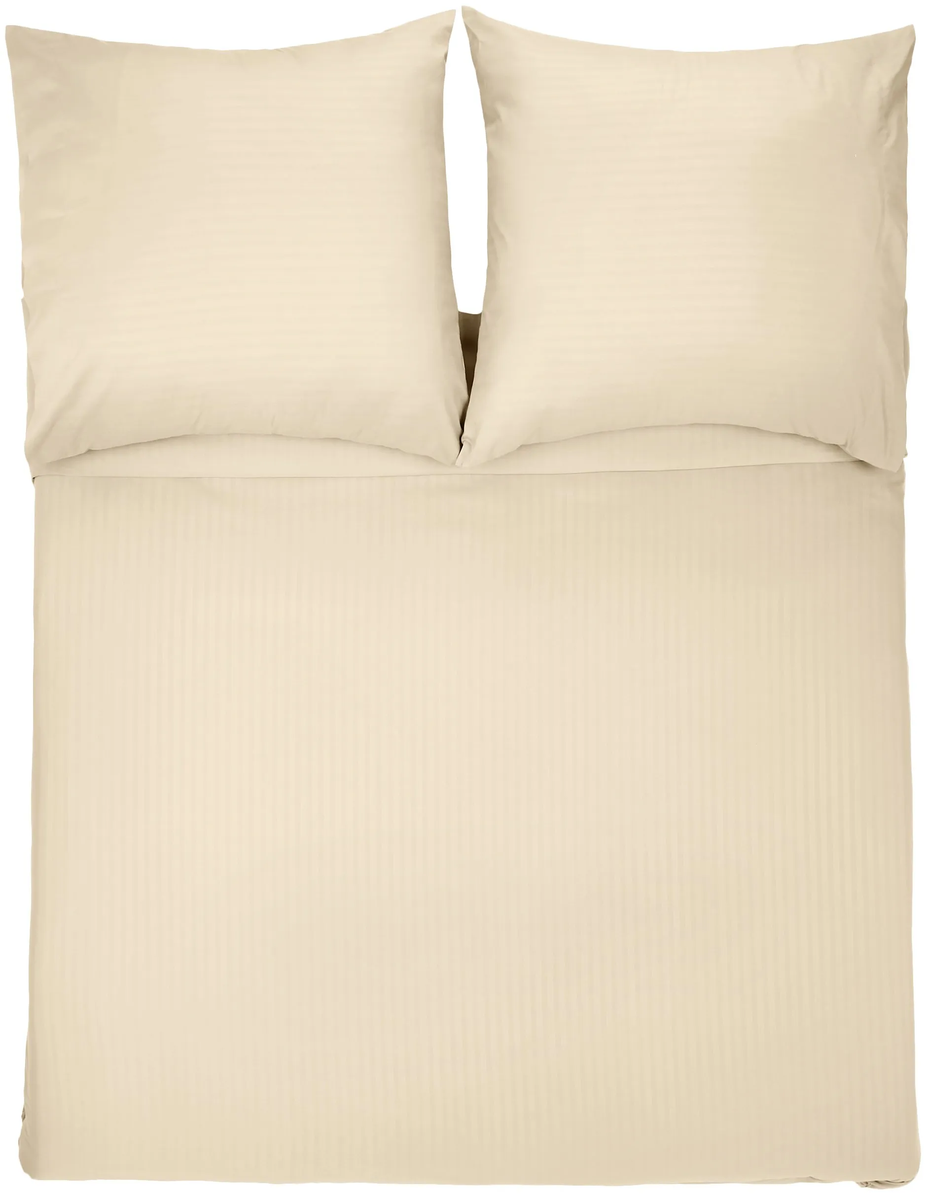 Amazon Basics Set Copripiumino Matrimoniale in Microfibra, 3 Pezzi, 260 x 240 cm e 2 Federe da 65 x 65 cm, Beige a Righe - immagine 2