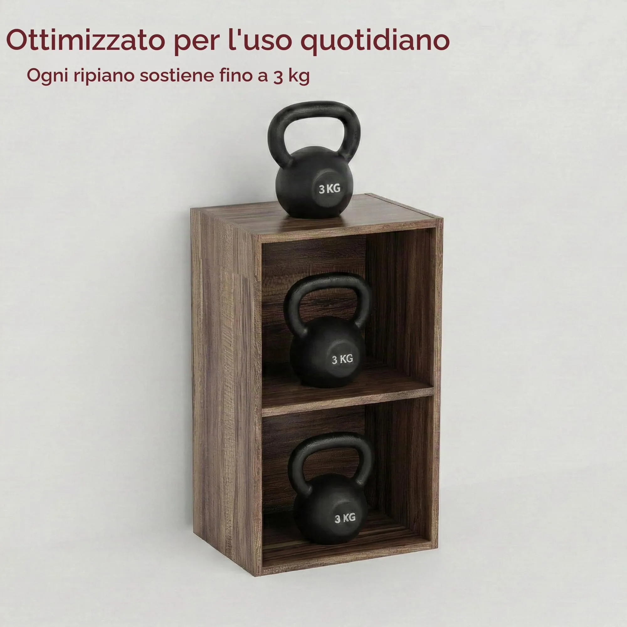 Vida Designs Oxford Libreria a Cubo 2 Ripiani, Noce, 54x32x24cm - immagine 3