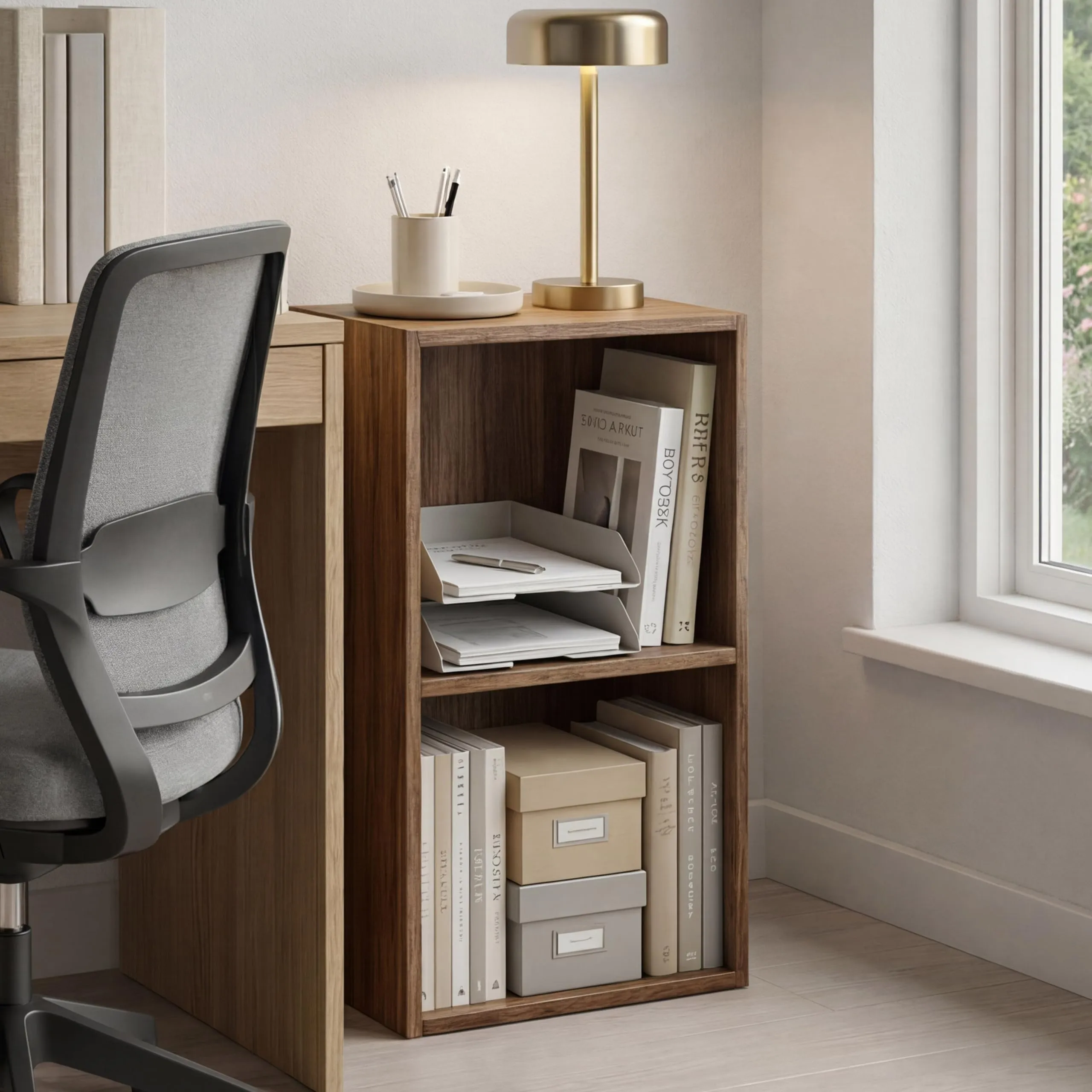 Vida Designs Oxford Libreria a Cubo 2 Ripiani, Noce, 54x32x24cm - immagine 7