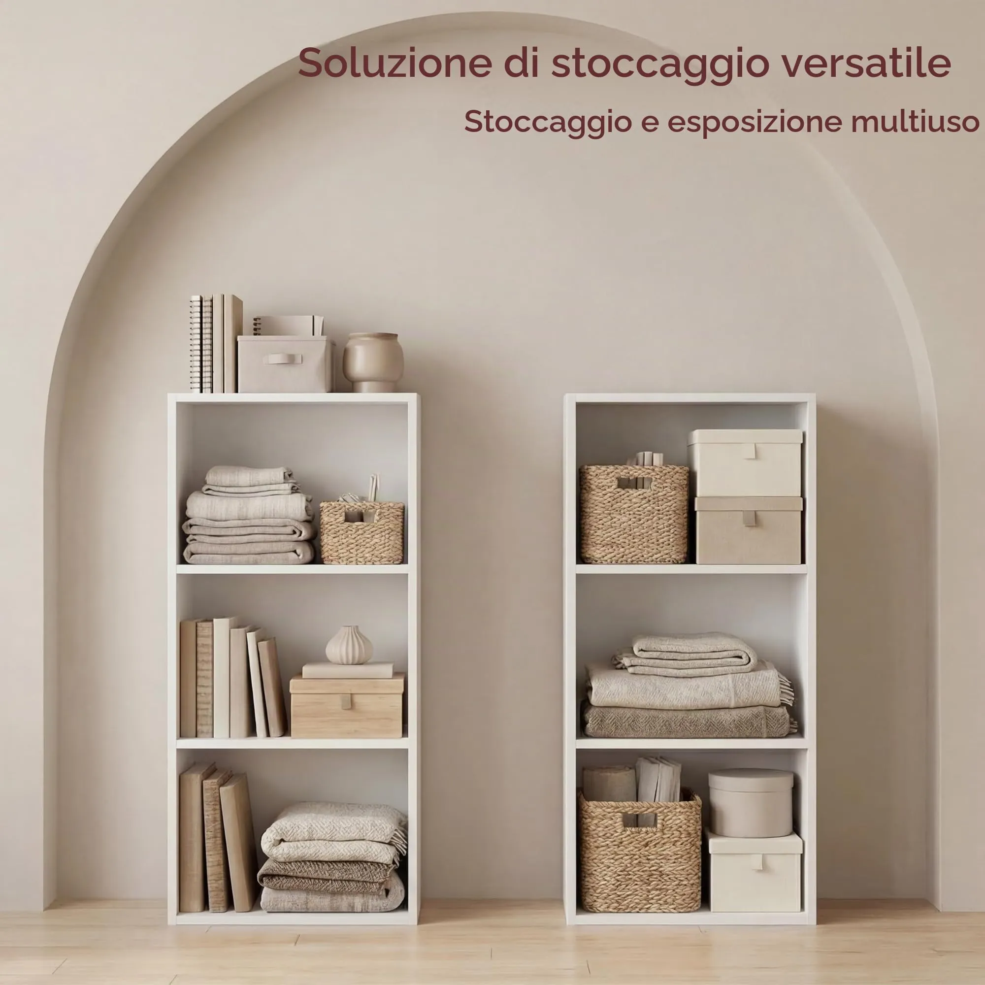 Vida Designs Oxford Libreria a Cubo 3 Ripiani, H80xW32xD24cm (Bianco) - immagine 3