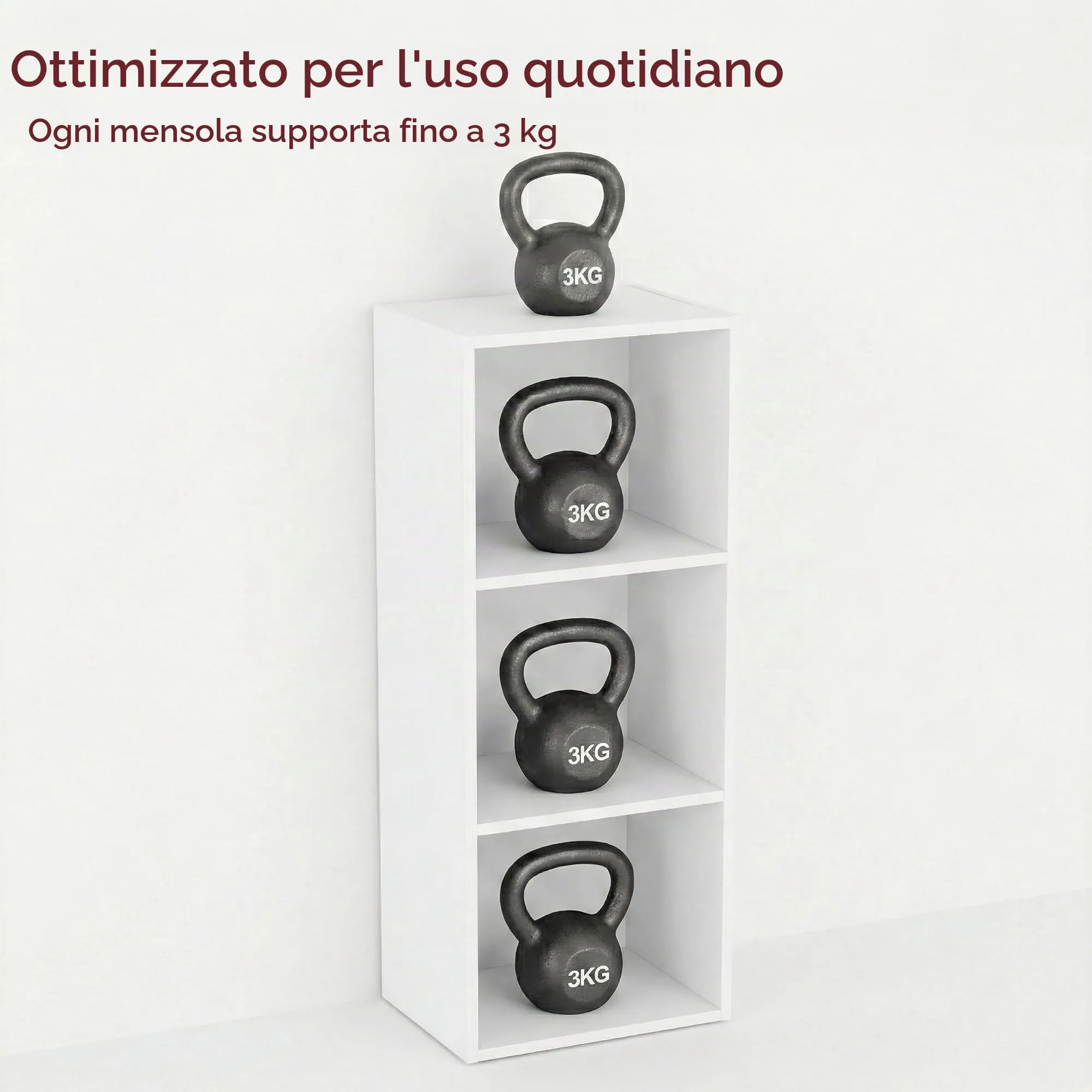 Vida Designs Oxford Libreria a Cubo 3 Ripiani, H80xW32xD24cm (Bianco) - immagine 4