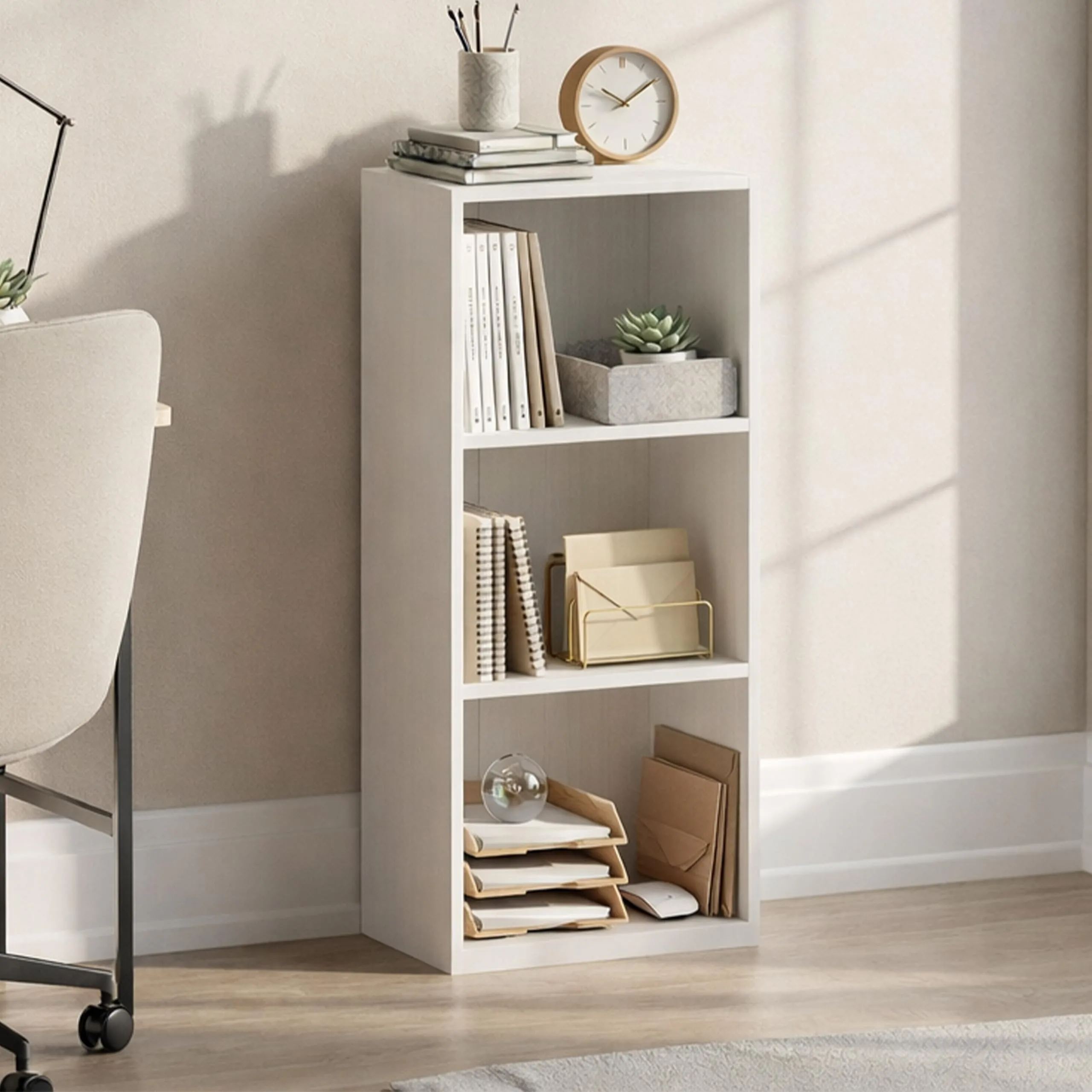 Vida Designs Oxford Libreria a Cubo 3 Ripiani, H80xW32xD24cm (Bianco) - immagine 8