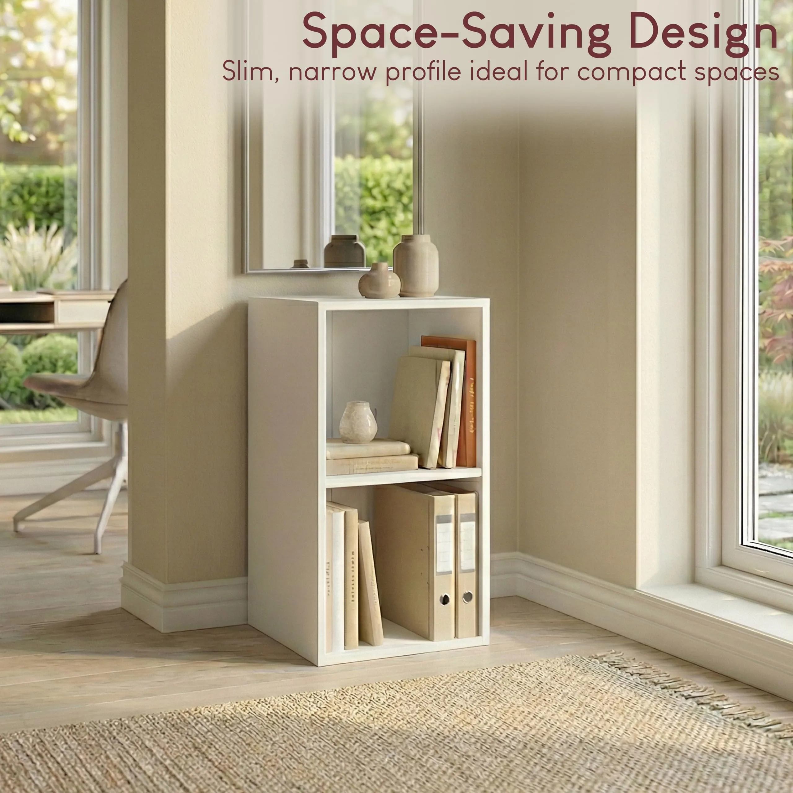Vida Designs Oxford Libreria a cubi a 2 ripiani in legno, Bianco - immagine 3