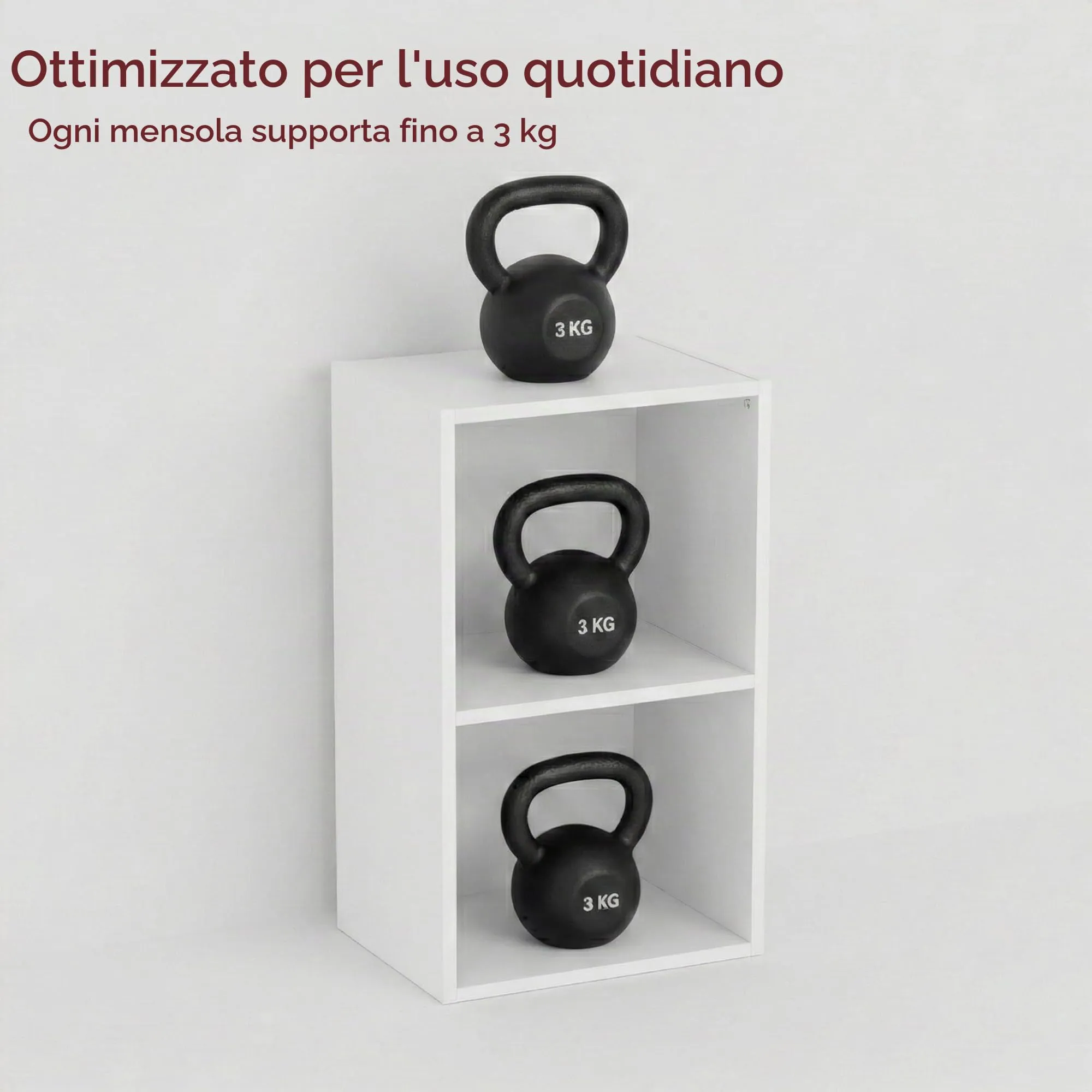 Vida Designs Oxford Libreria a cubi a 2 ripiani in legno, Bianco - immagine 5