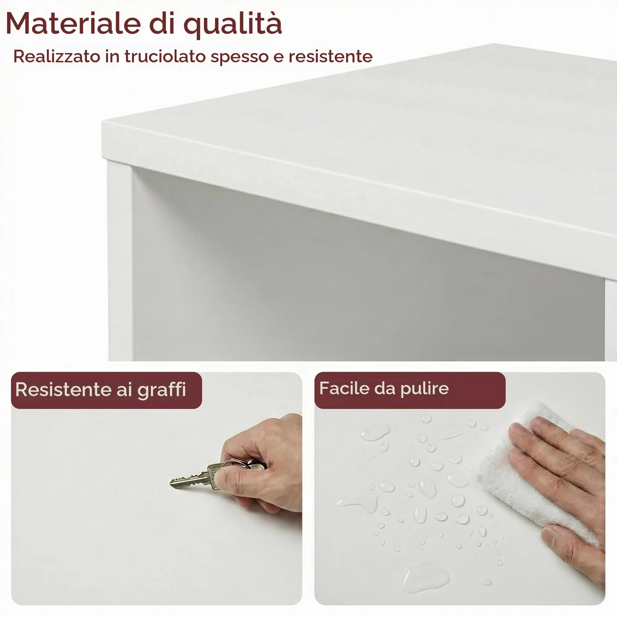 Vida Designs Oxford Libreria a cubi a 2 ripiani in legno, Bianco - immagine 6
