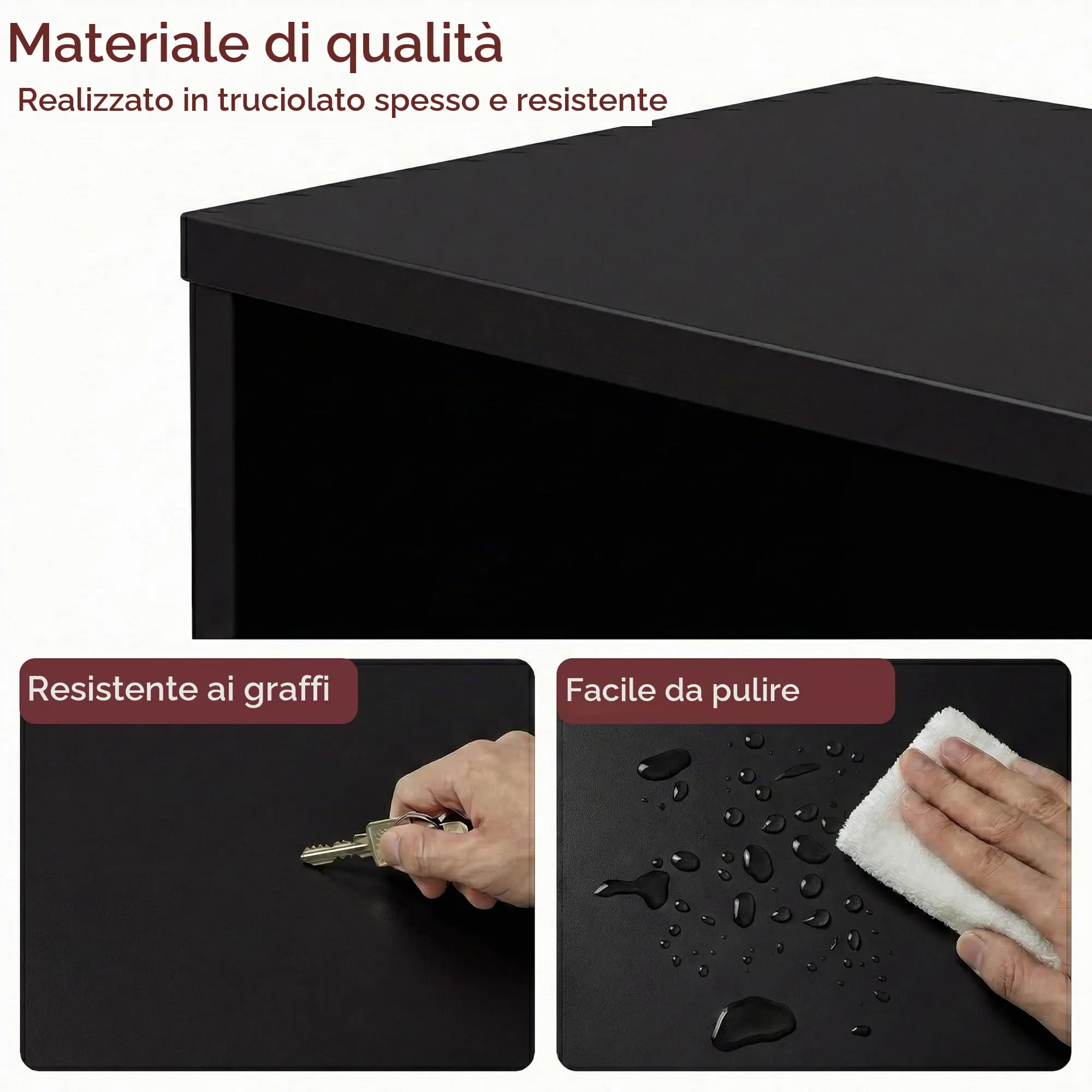 Vida Designs Oxford Libreria a Cubo 2 Ripiani, H54xW32xD24cm (Nero) - immagine 6