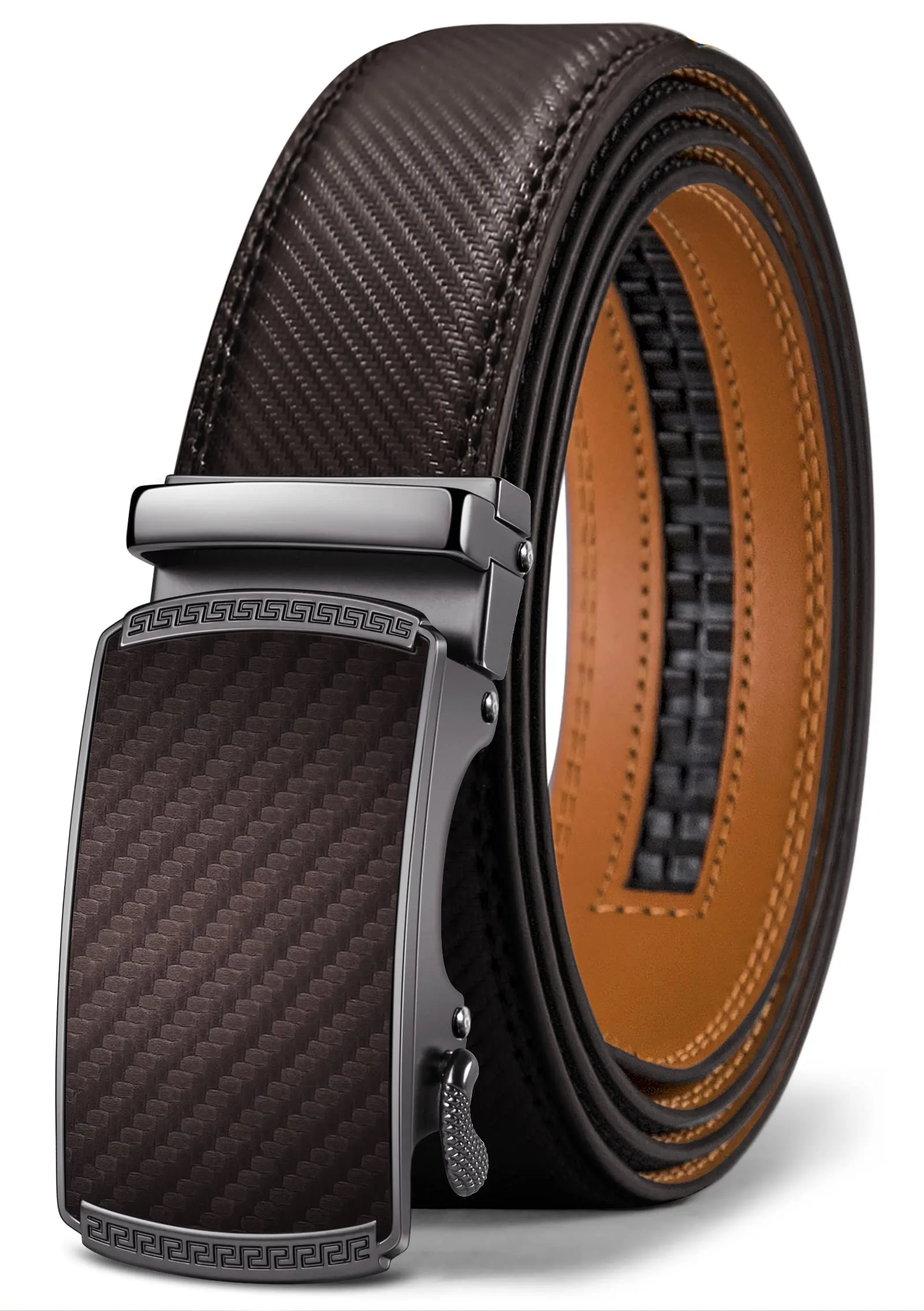 BULLIANT Cintura Uomo in Pelle con Fibbia Automatica a Cricchetto 35mm, Marrone Scuro, 105cm - immagine 1
