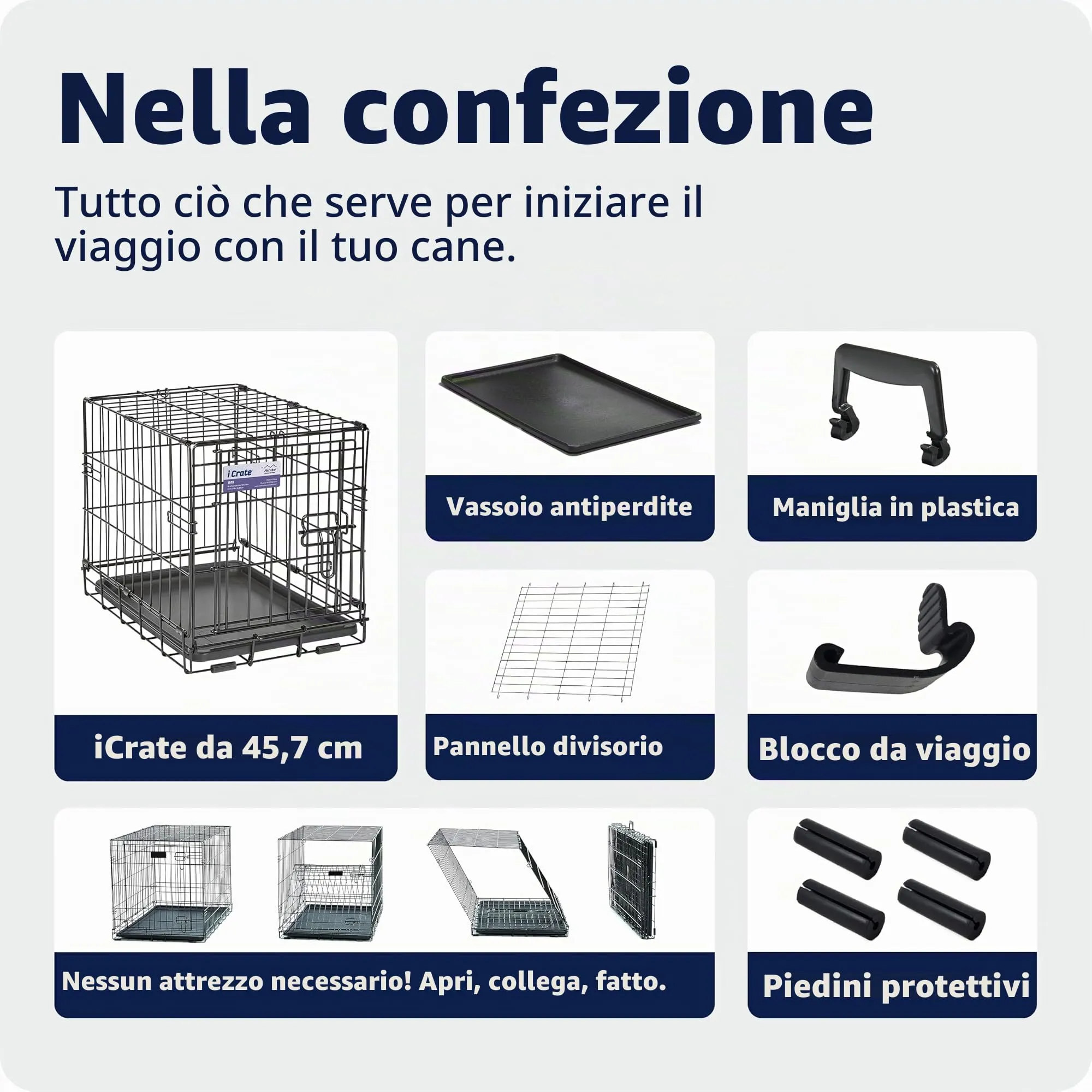 MidWest Homes for Pets iCrate Gabbia per cani a porta singola, nero, mod. 1518 - immagine 8