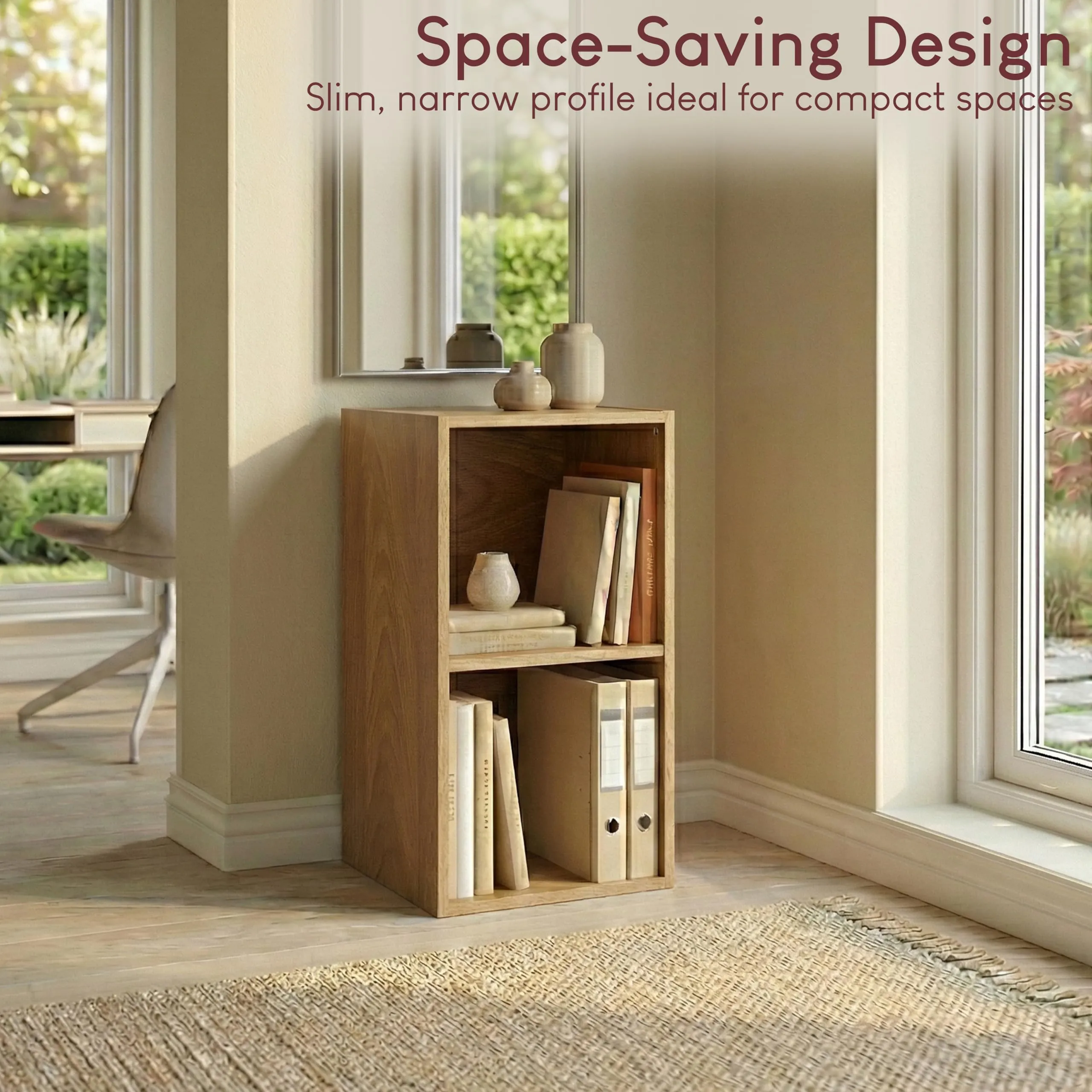Vida Designs Oxford Libreria a Cubo 2 Ripiani, H54xW32xD24cm (Rovere) - immagine 4