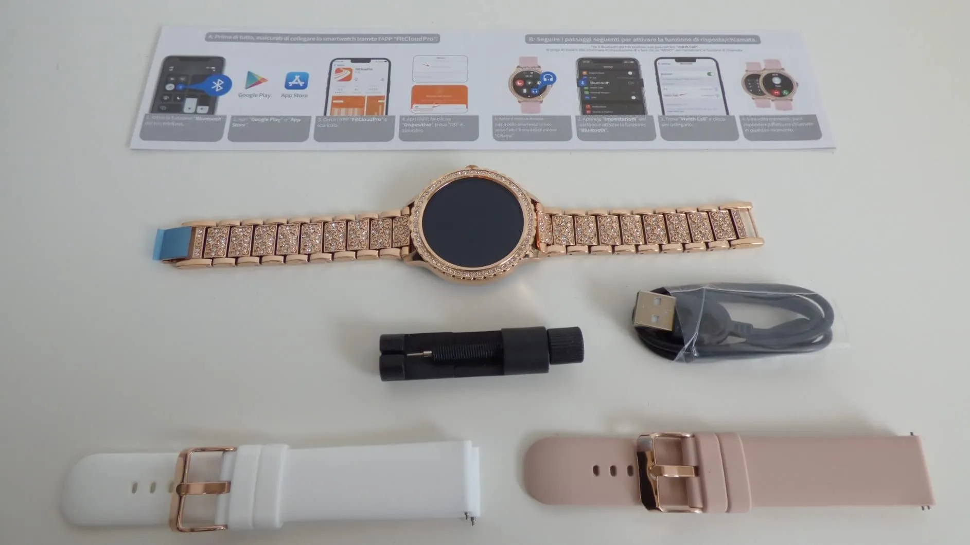 fitonyo Smartwatch Donna Diamond 1.32'' con Chiamate Bluetooth, Cardiofrequenzimetro, SpO2 e Monitoraggio del Sonno per iOS e Android - immagine 9