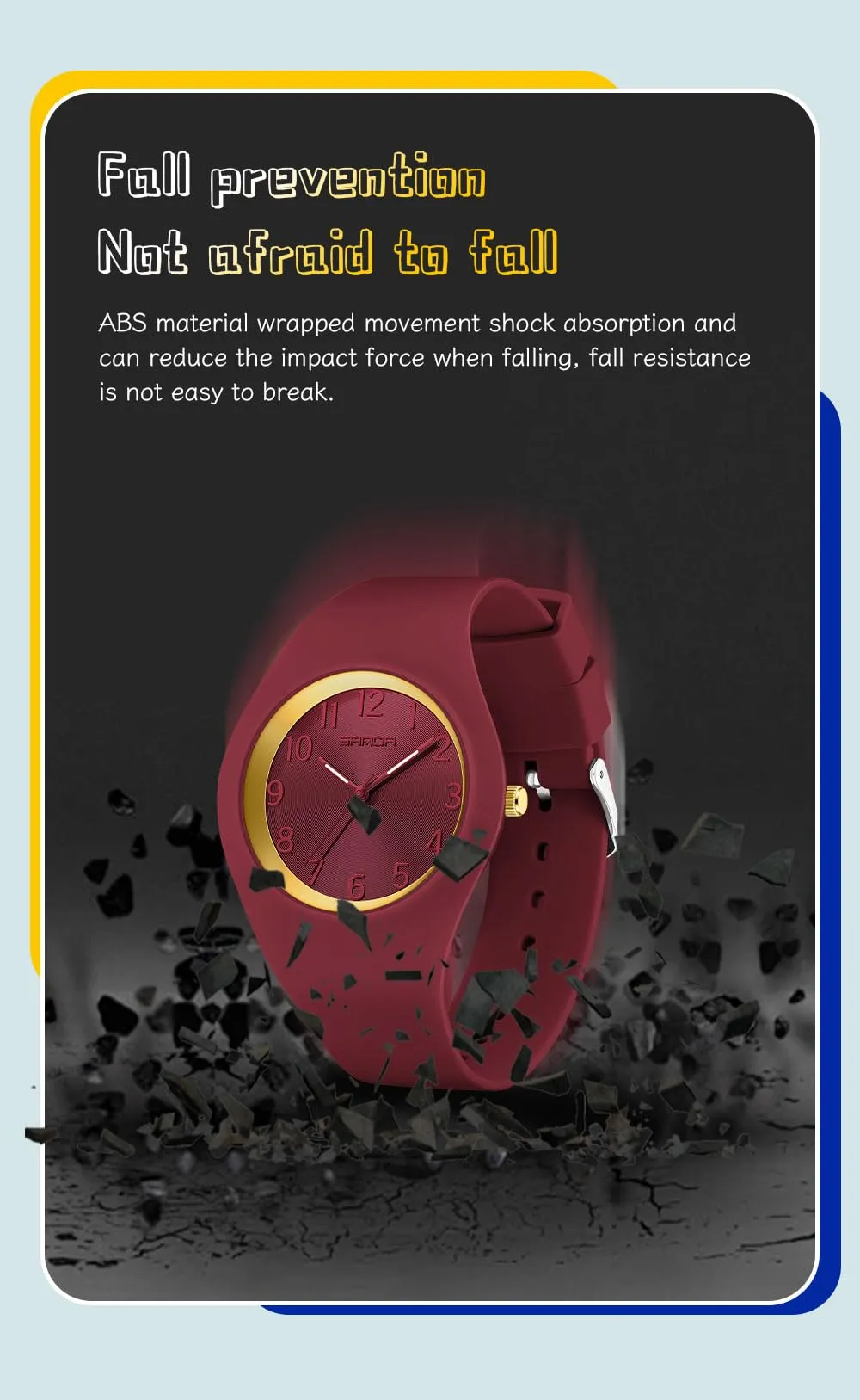 Forrader Orologio da Donna Impermeabile Sportivo con Cinturino in Silicone (Rosso) - immagine 3