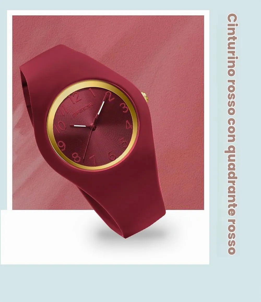 Forrader Orologio da Donna Impermeabile Sportivo con Cinturino in Silicone (Rosso) - immagine 5