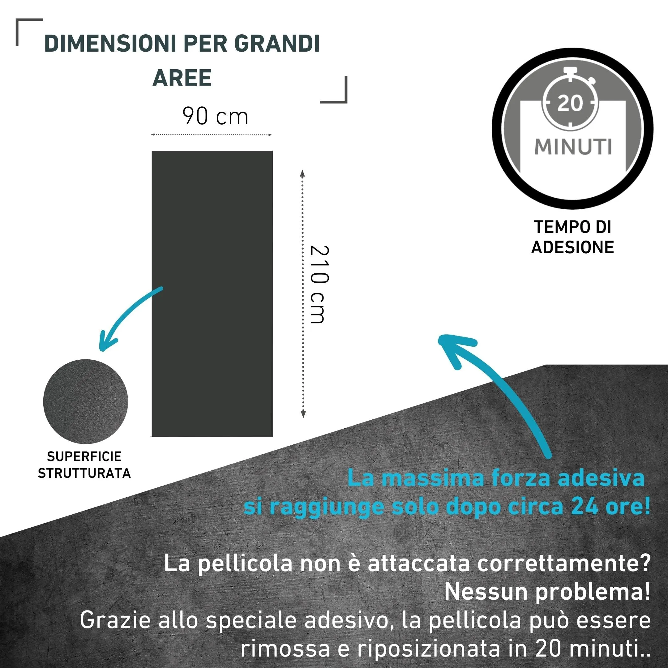 Venilia Pellicola adesiva per mobili e cucina, Nero, 90cm x 2,1m, PVC senza ftalati - immagine 2