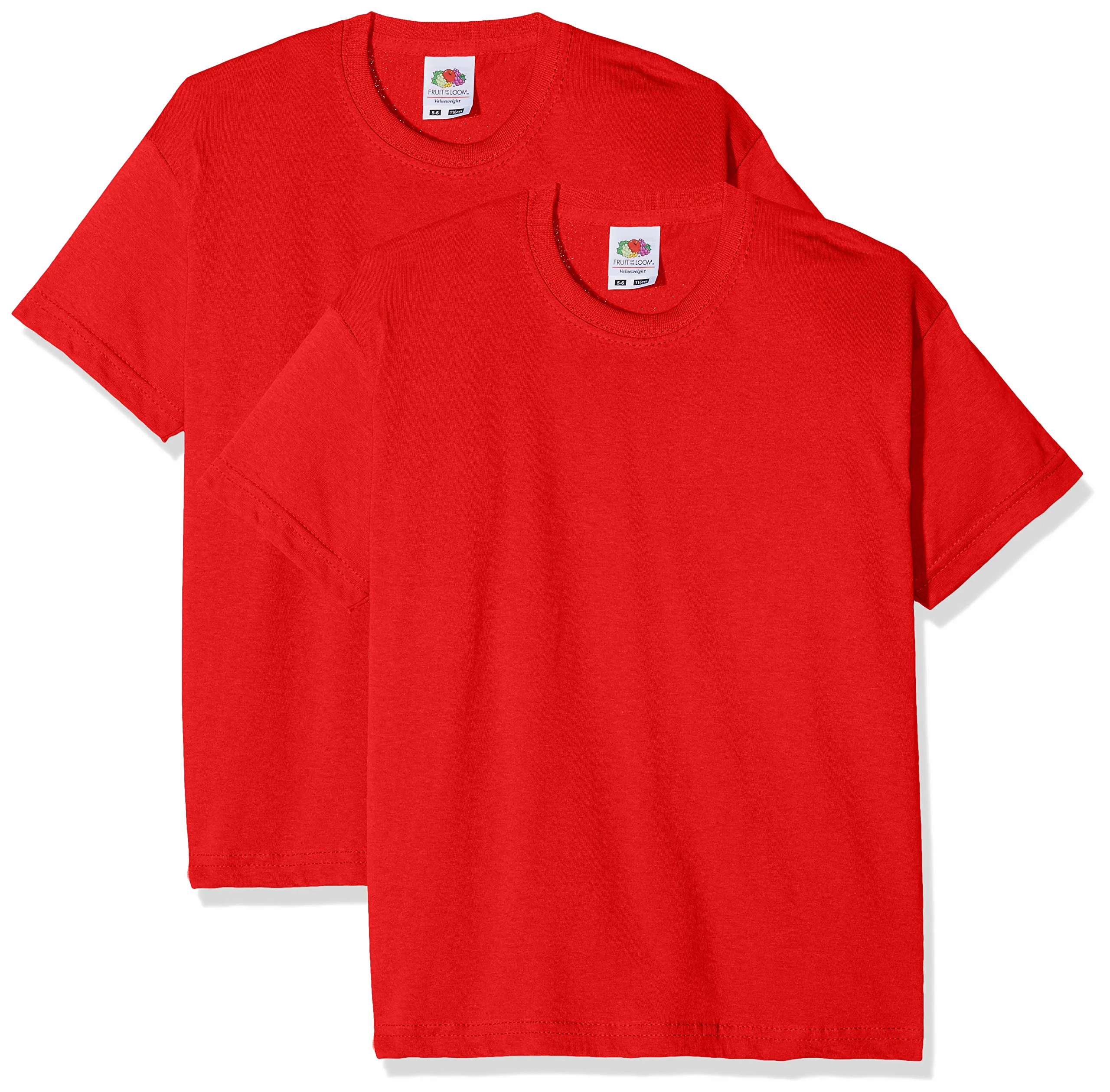Fruit of the Loom Valueweight Boy's Short Sleeve T-Shirt, 2-Pack, Red, 5-6 Years (Size 40) - immagine 1