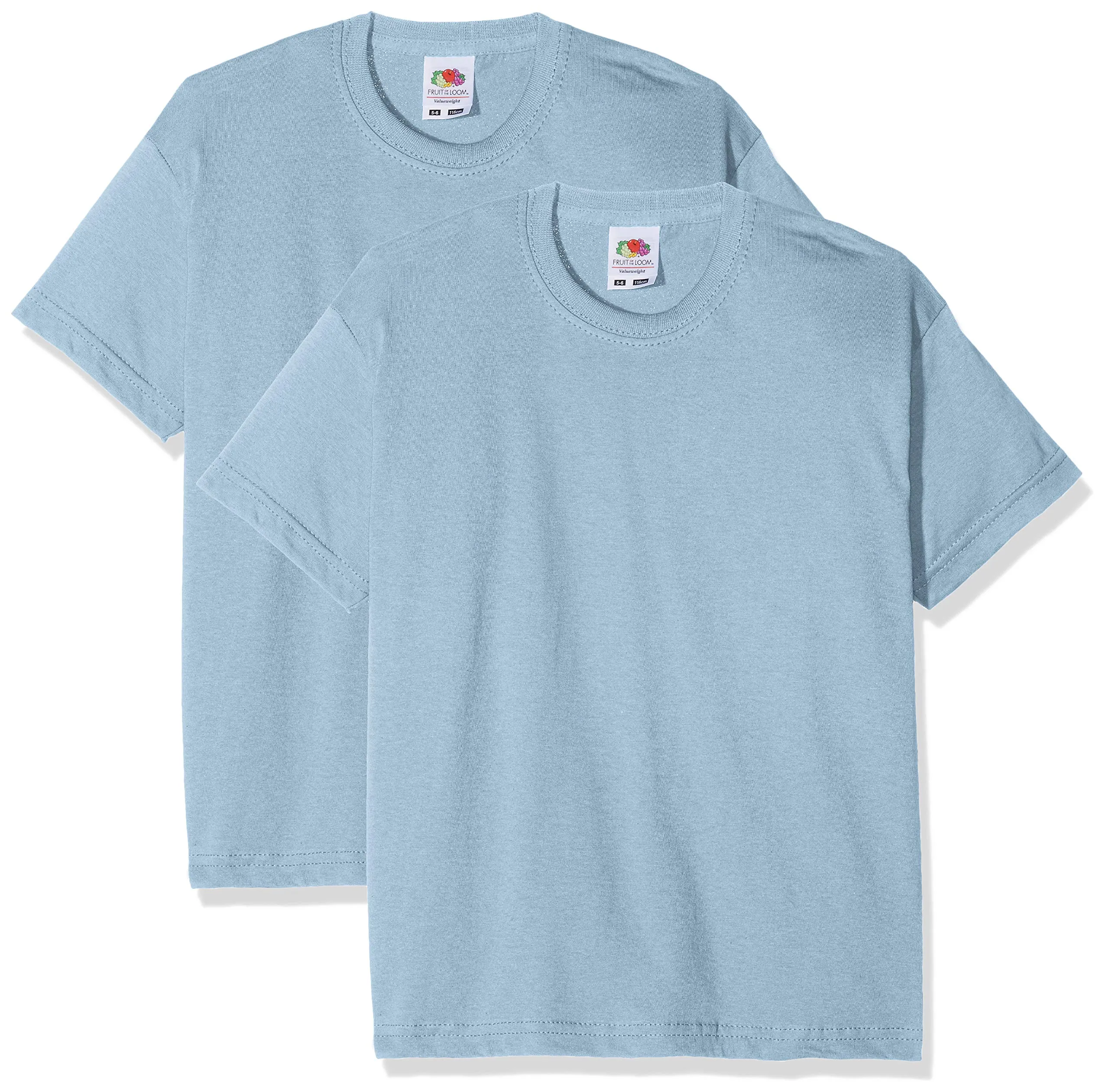 Fruit of the Loom Bambini T-shirt Maniche Corte, Blu Cielo, 7-8 Anni, Confezione da 2 Pezzi - immagine 1