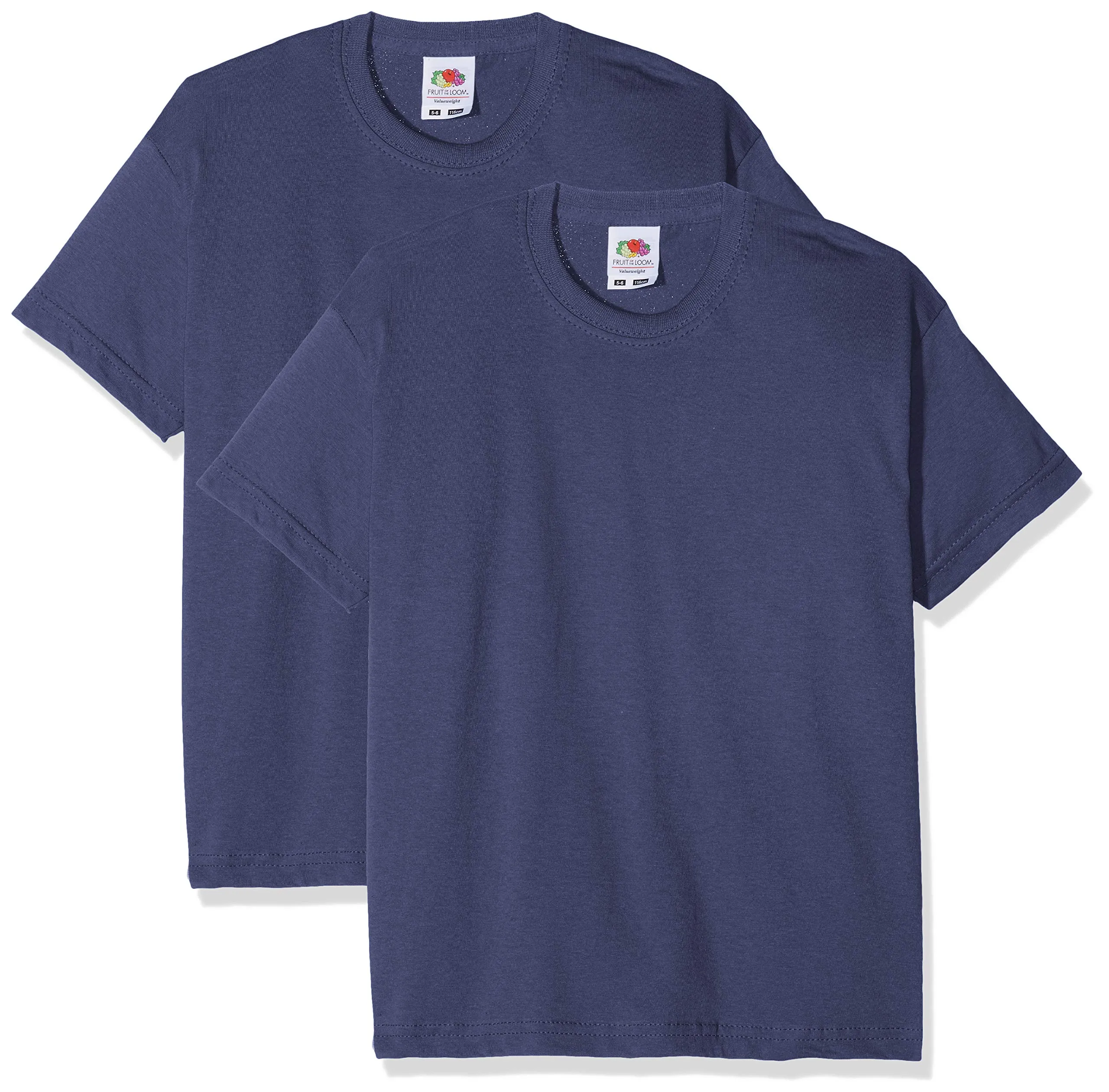 Fruit of the Loom T-shirt a Maniche Corte per Bambini, 2 Pezzi, Blu Navy, 5-6 Anni - immagine 1