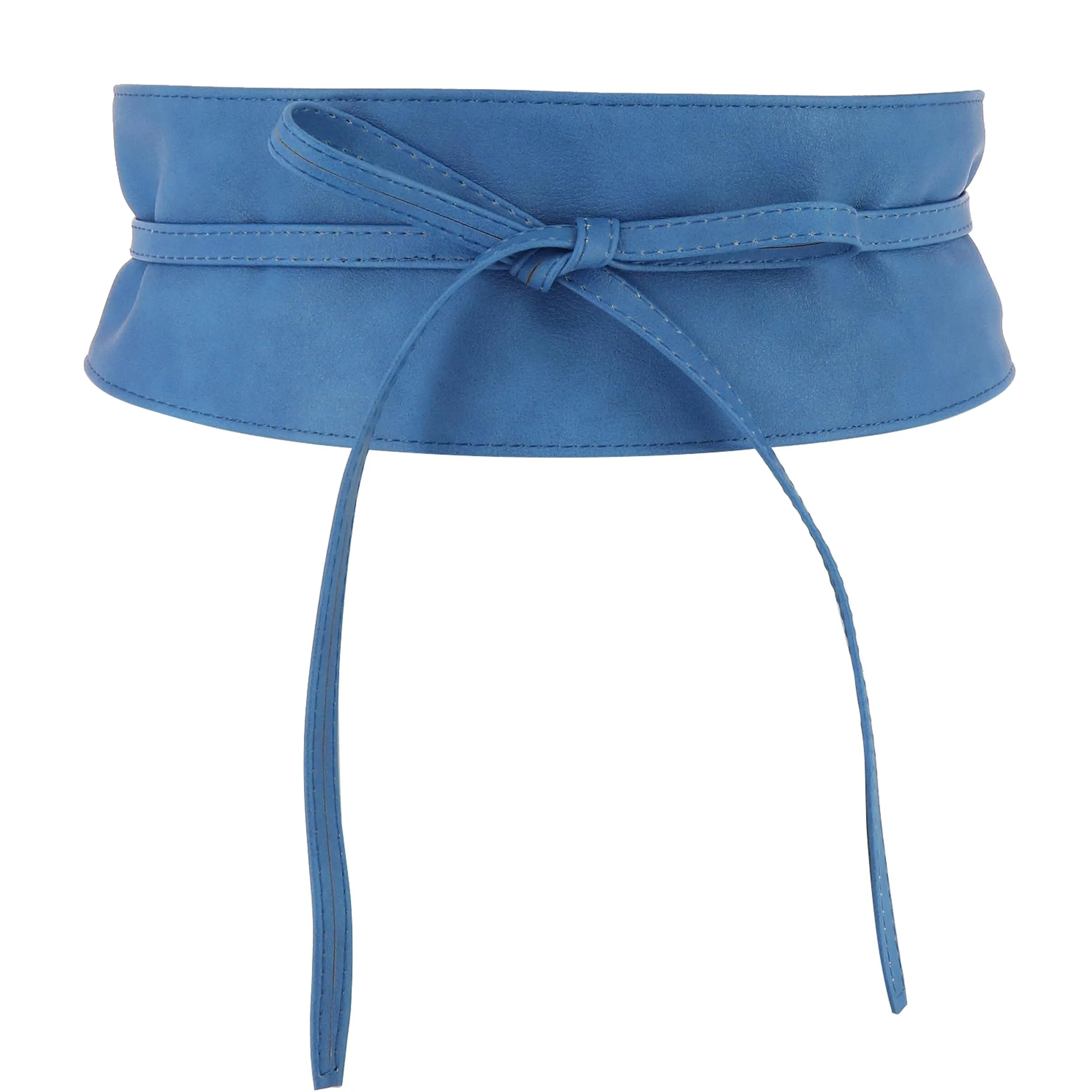 FASHIONGEN Cintura Obi da donna in similpelle, Ciano, 2XL - immagine 1