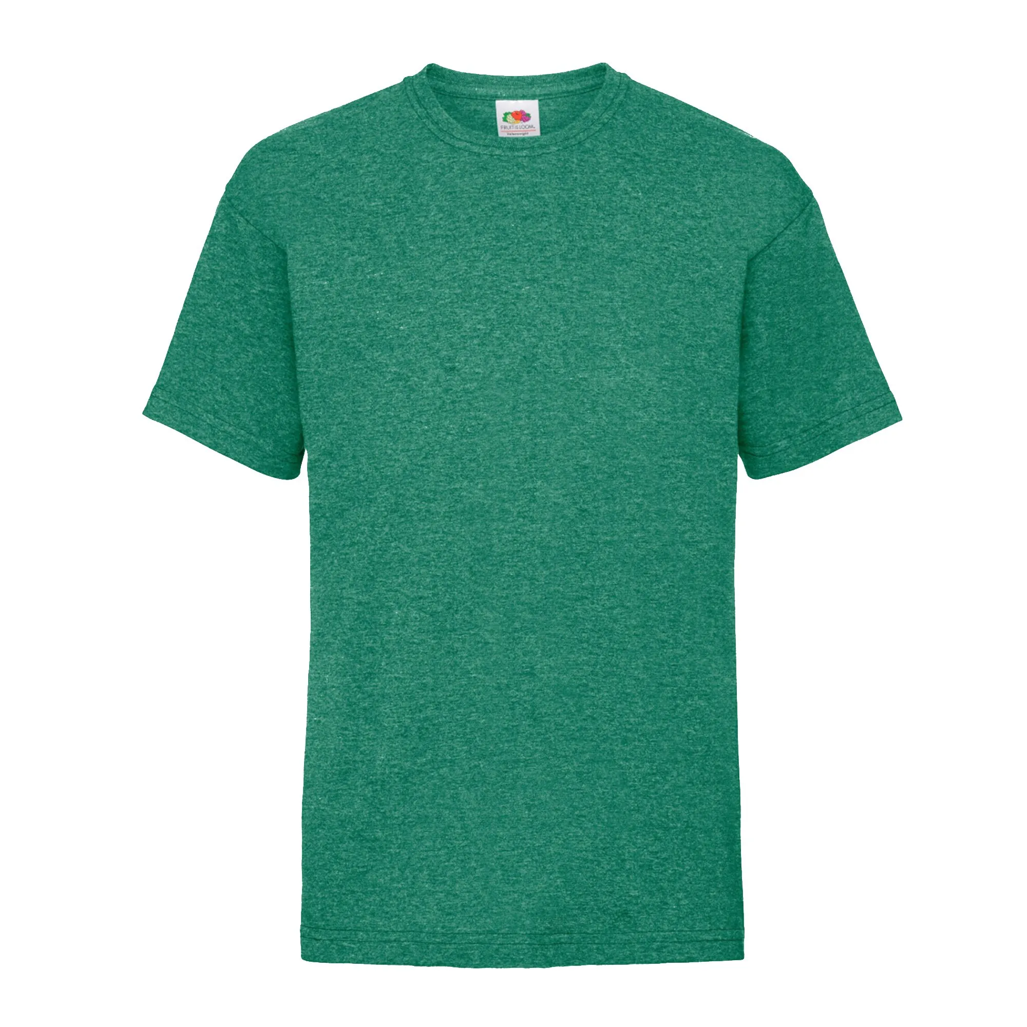 Fruit of the Loom Maglietta Ragazzo Stile Retrò Verde Mélange, 5-6 Anni (116) - immagine 1