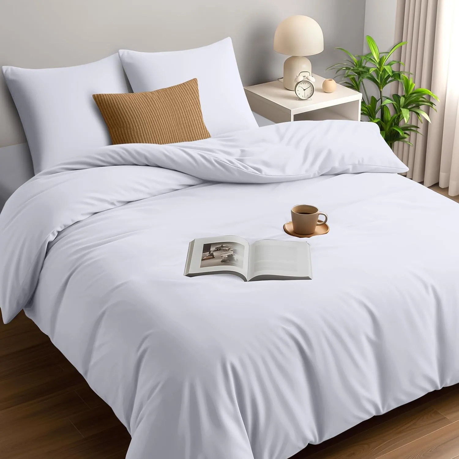 Utopia Bedding Set Copripiumino 230x220 cm e 2 Federe 50x75 cm, Bianco - immagine 6