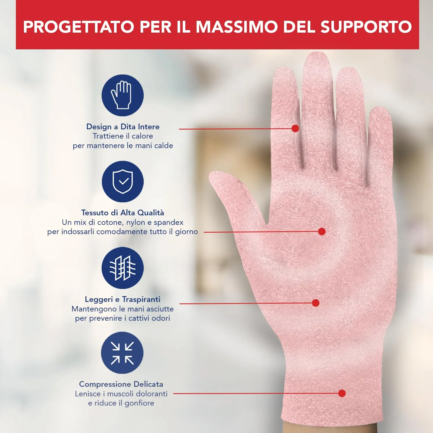 Dr. Arthritis Tutore Tunnel Carpale a Compressione, Rosa, Taglia M, 1 Paio - immagine 5