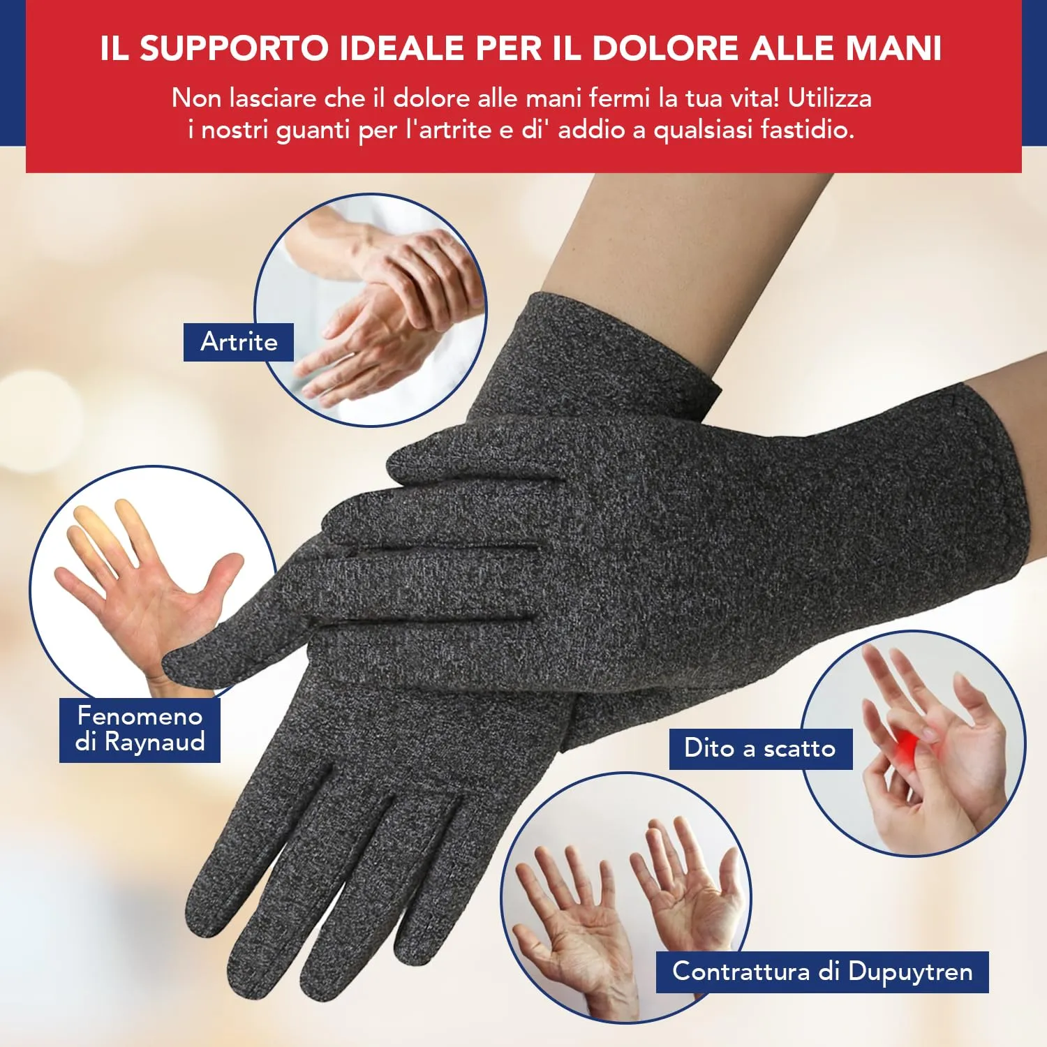 Dr. Arthritis Tutore Tunnel Carpale a Compressione, Grigio, Taglia M, 1 Paio - immagine 4