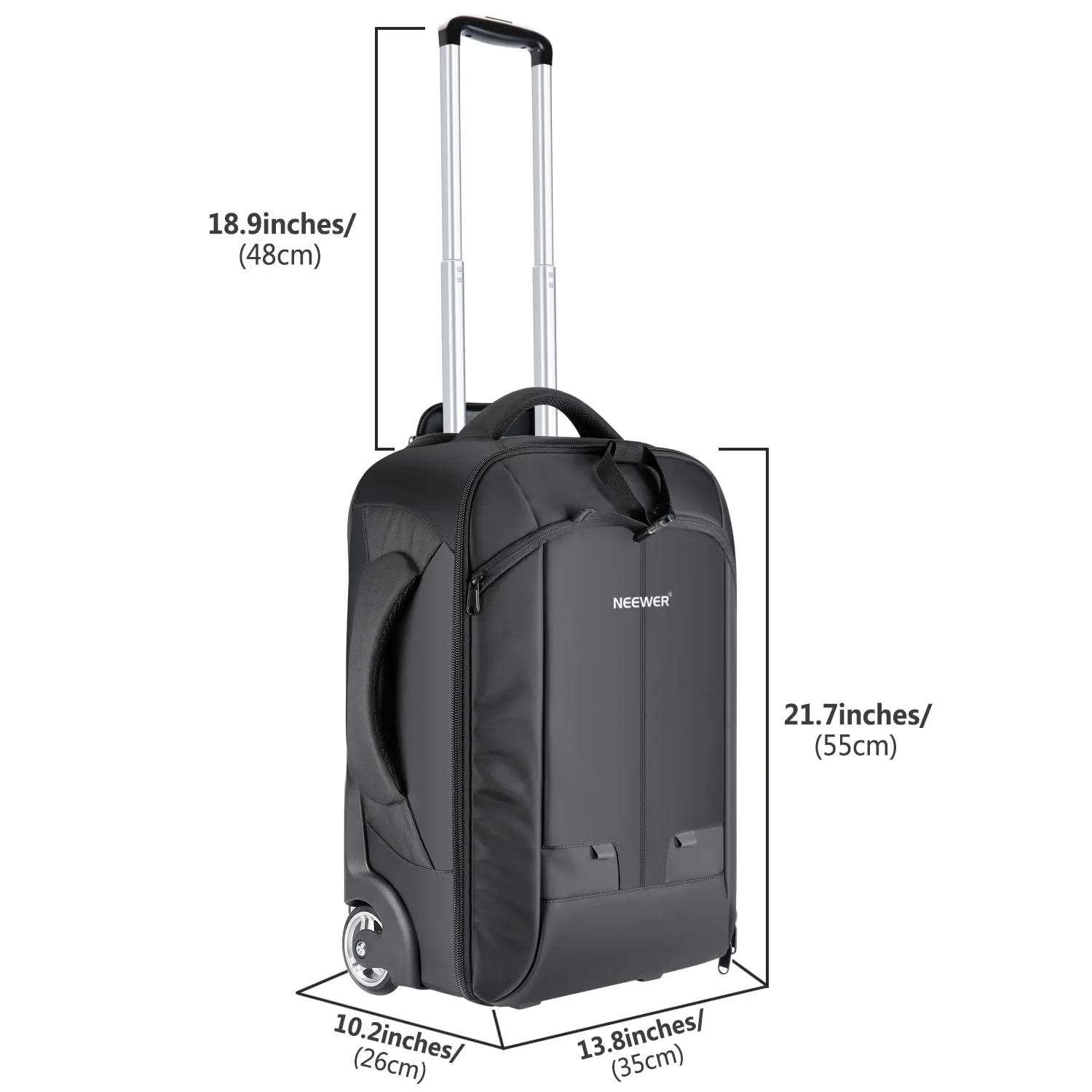 Neewer 2 in 1 Rolling Camera Backpack Suitcase - immagine 2