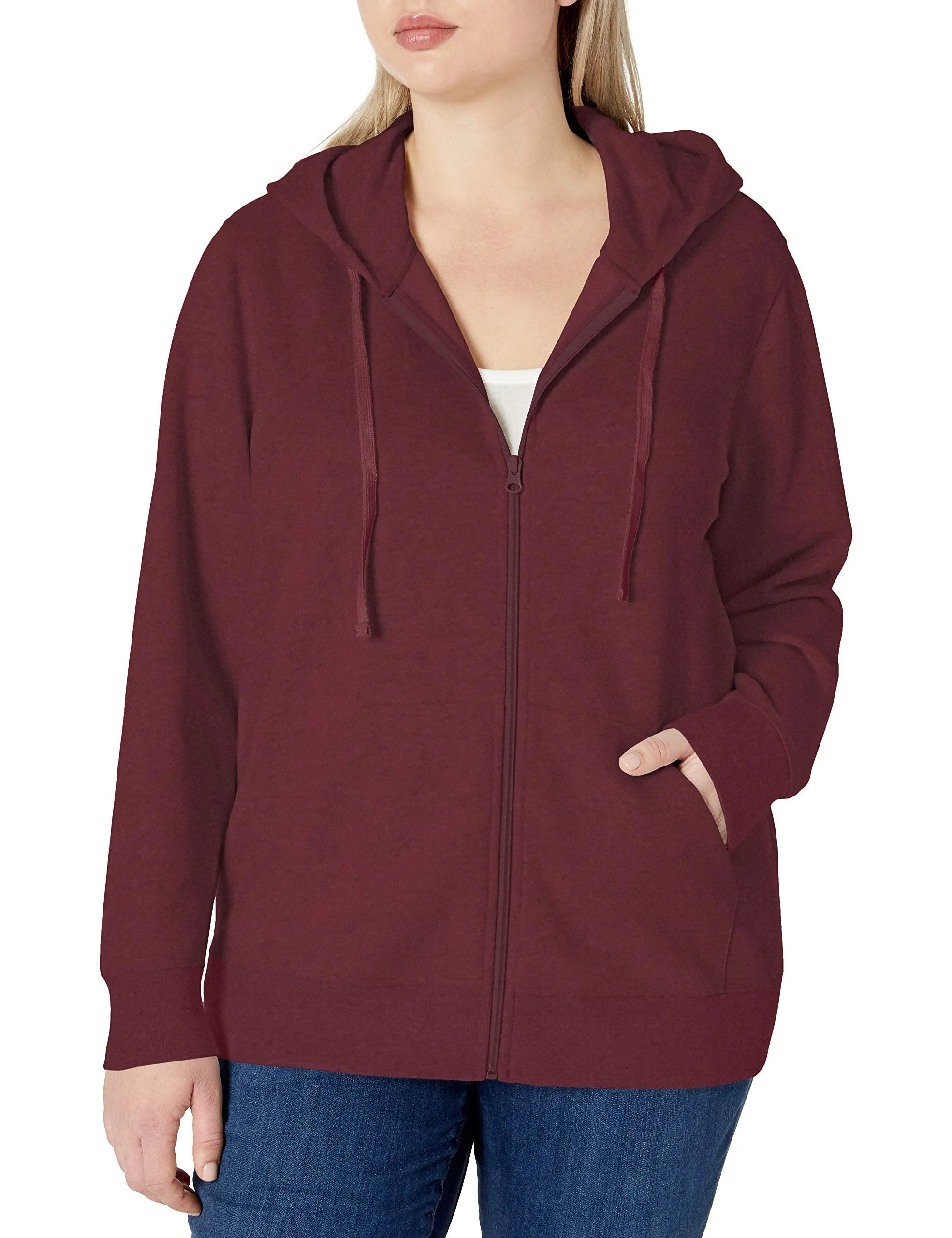 Amazon Essentials Full-zip Hoodie, Burgundy, XXL - immagine 6