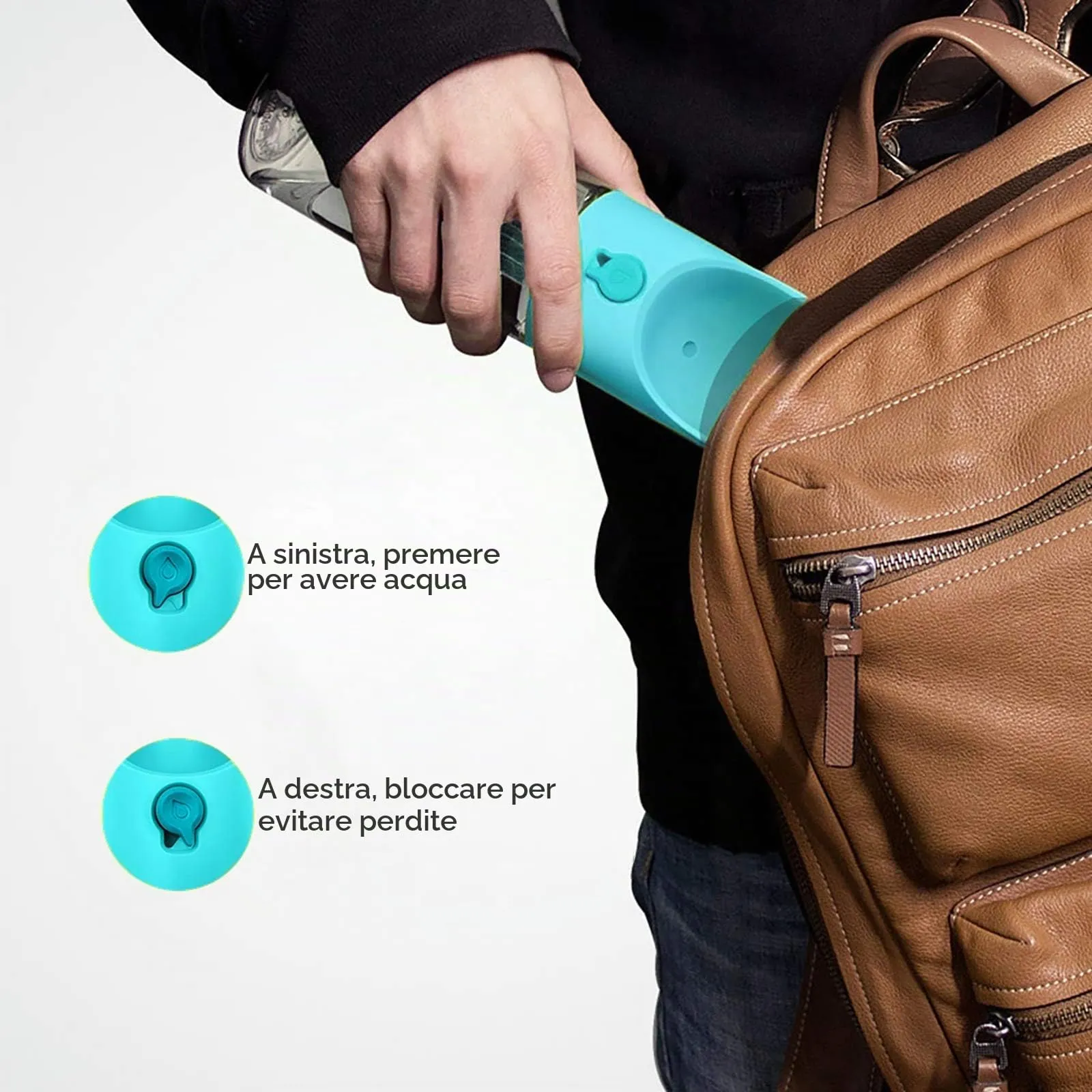 PETKIT Eversweet Borraccia Portatile per Cani, 400 ml, Blu - immagine 6