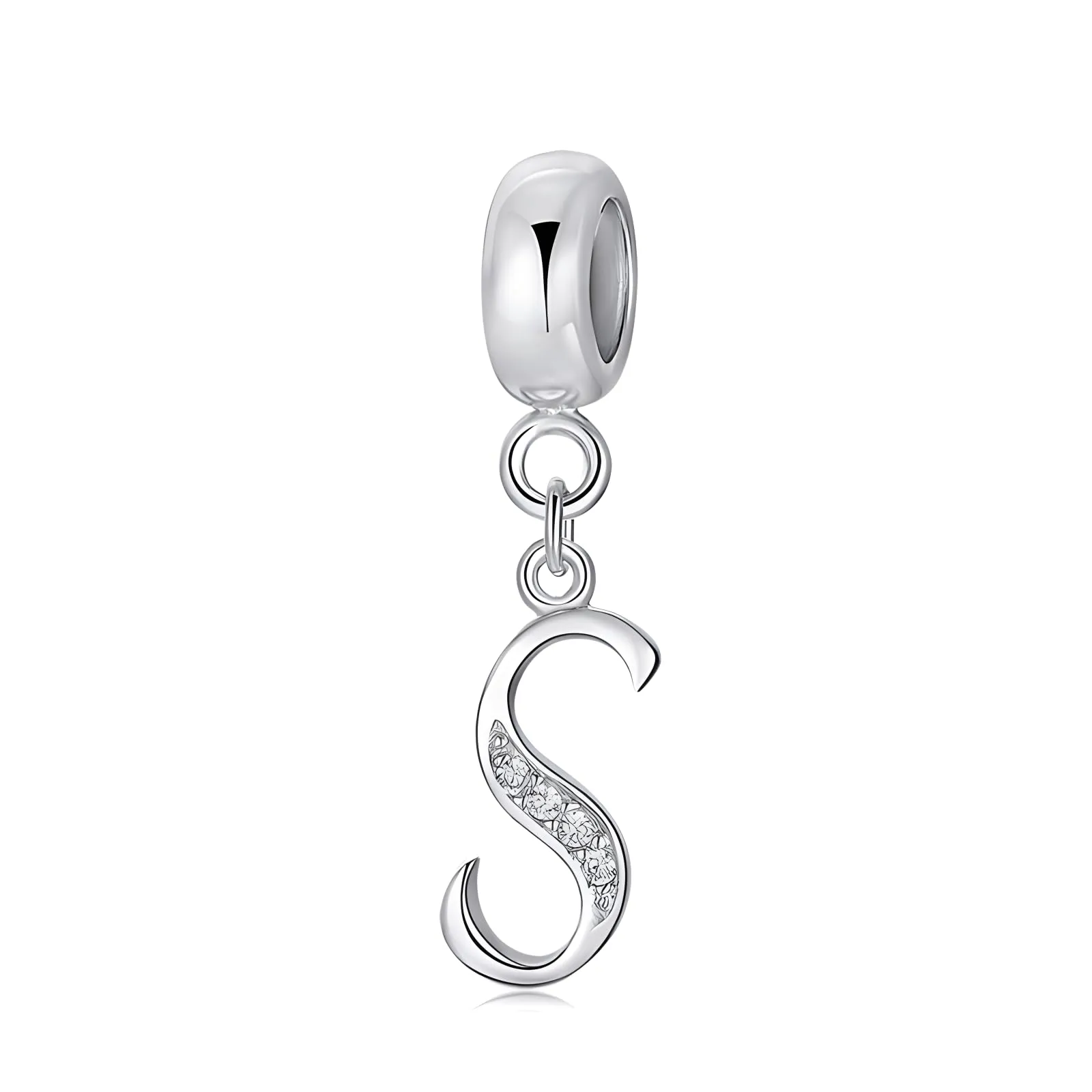 Symretie Bead Charm Ciondolo Argento Sterling 925 con Cubic Zirconia per Pandora Braccialetti e Collane Europee - immagine 1