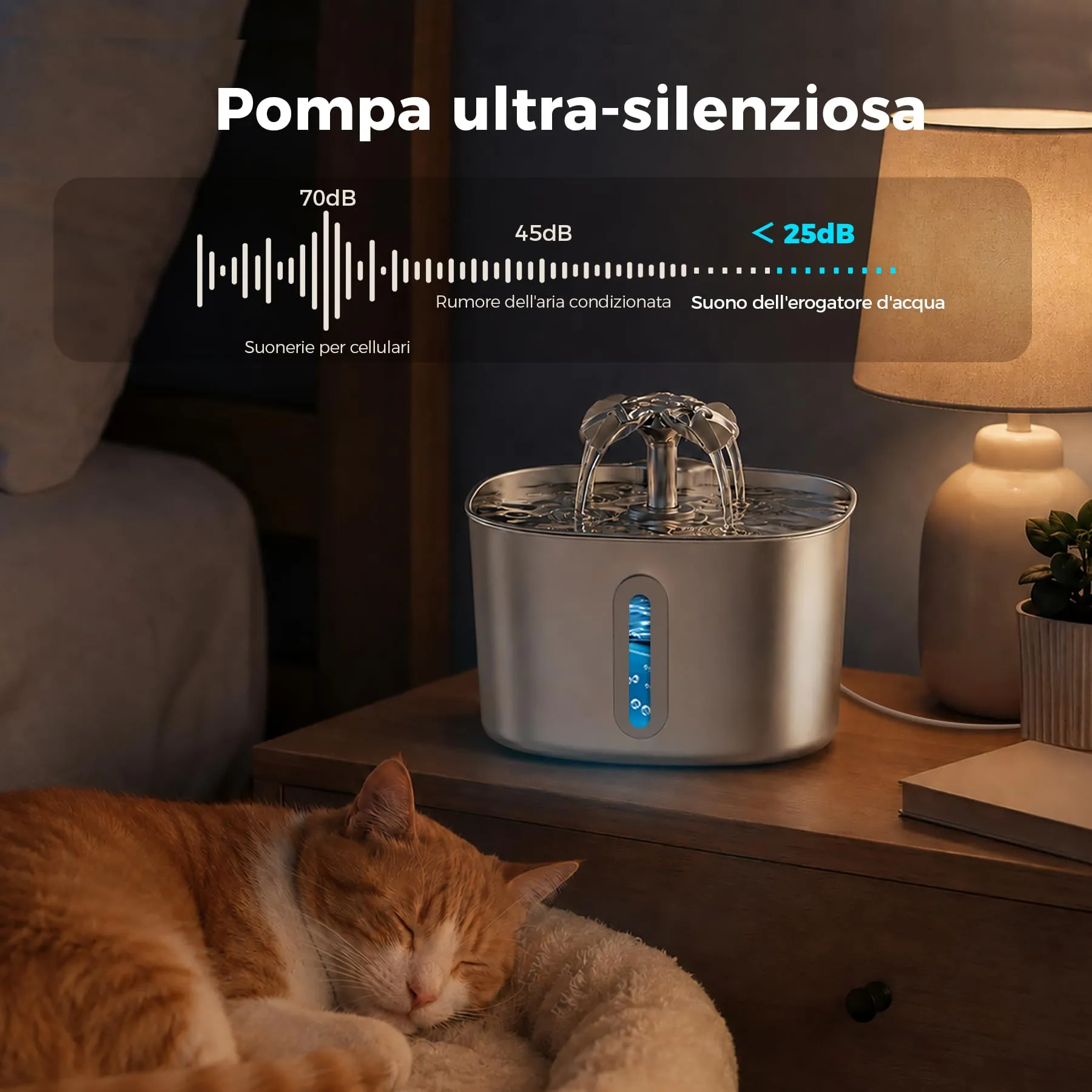 APAUK Fontanella per Gatti in Acciaio Inox 3.2L con 4 Filtri - immagine 4