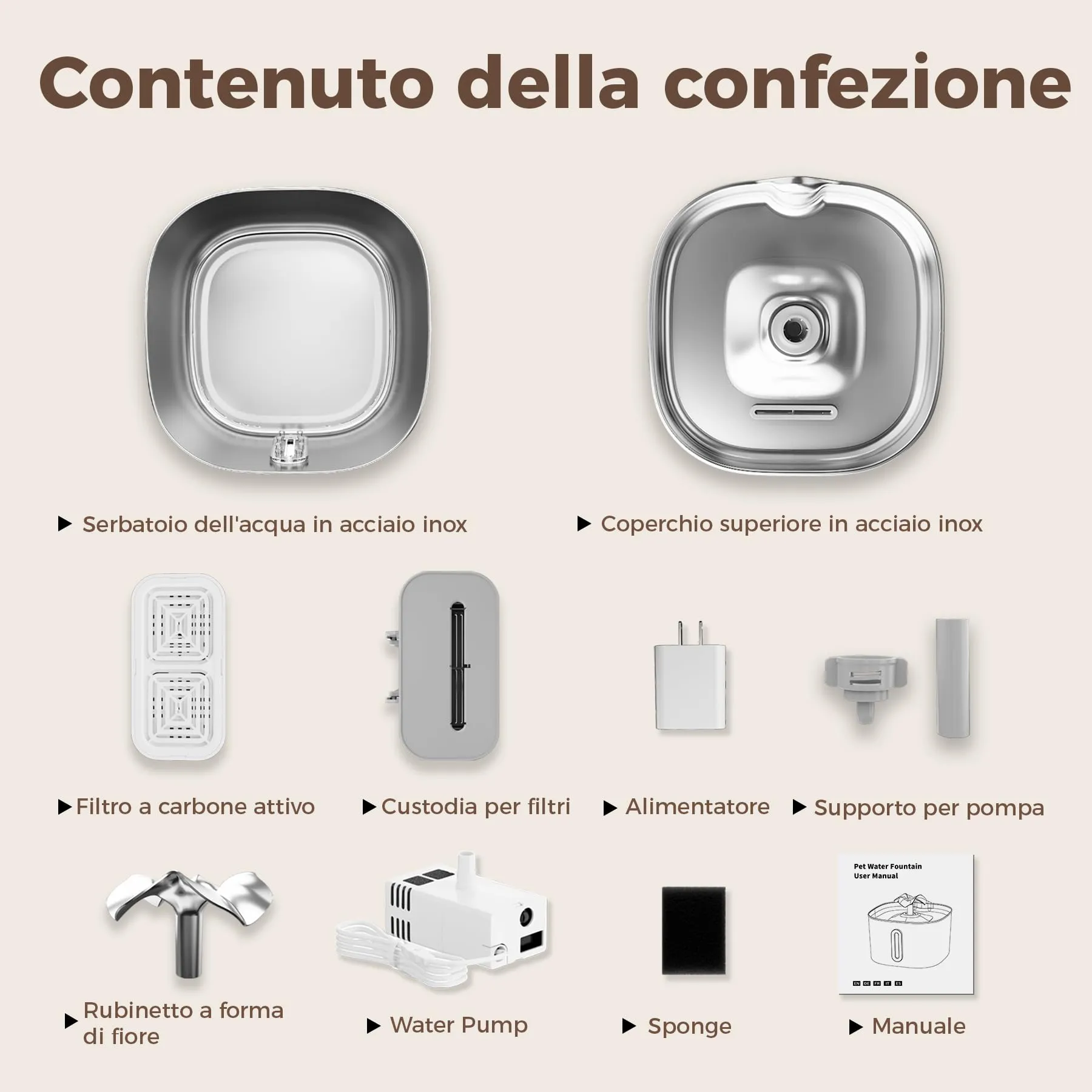 APAUK Fontanella per Gatti in Acciaio Inox 3.2L con 4 Filtri - immagine 8