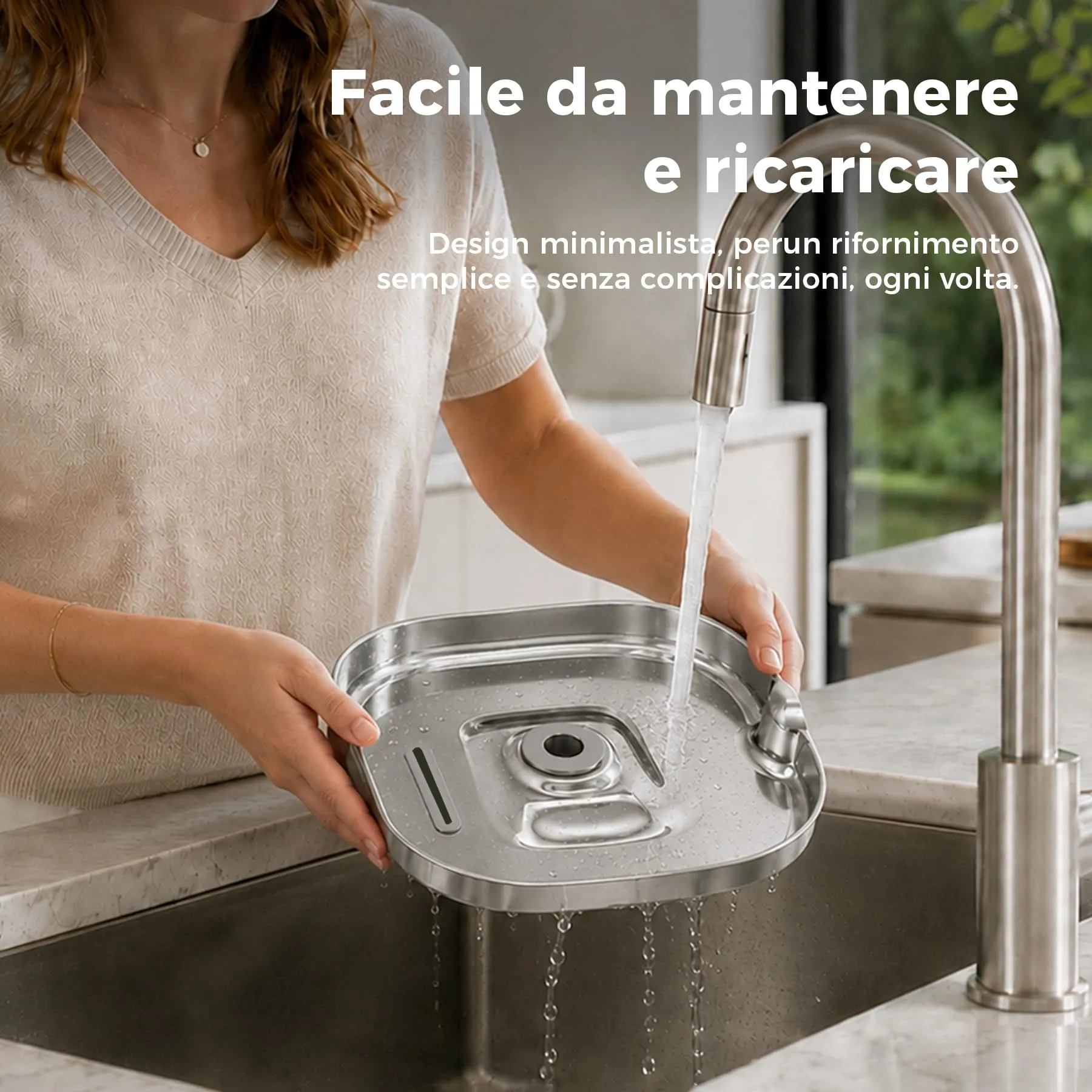 APAUK Fontanella per gatti in acciaio inox 3.2L con 2 filtri - immagine 7