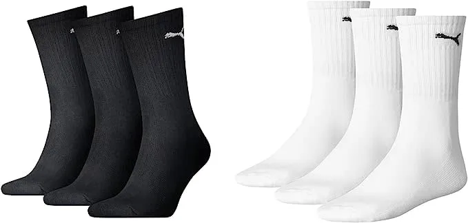 Puma Cush Crew Unisex Sport Socks, 6 Pack, 3x Navy 3x Schwarz, 35-38 - immagine 1