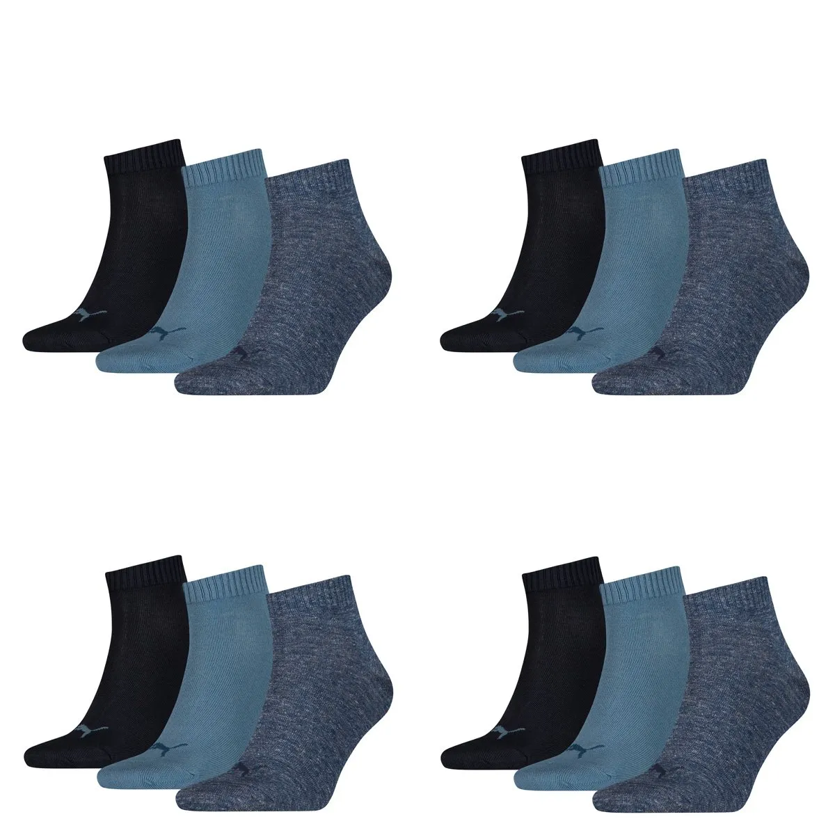 Puma Quarter Calzini Sportivi da Uomo, 12 Paia, Blu Denim, 39/42 - immagine 1