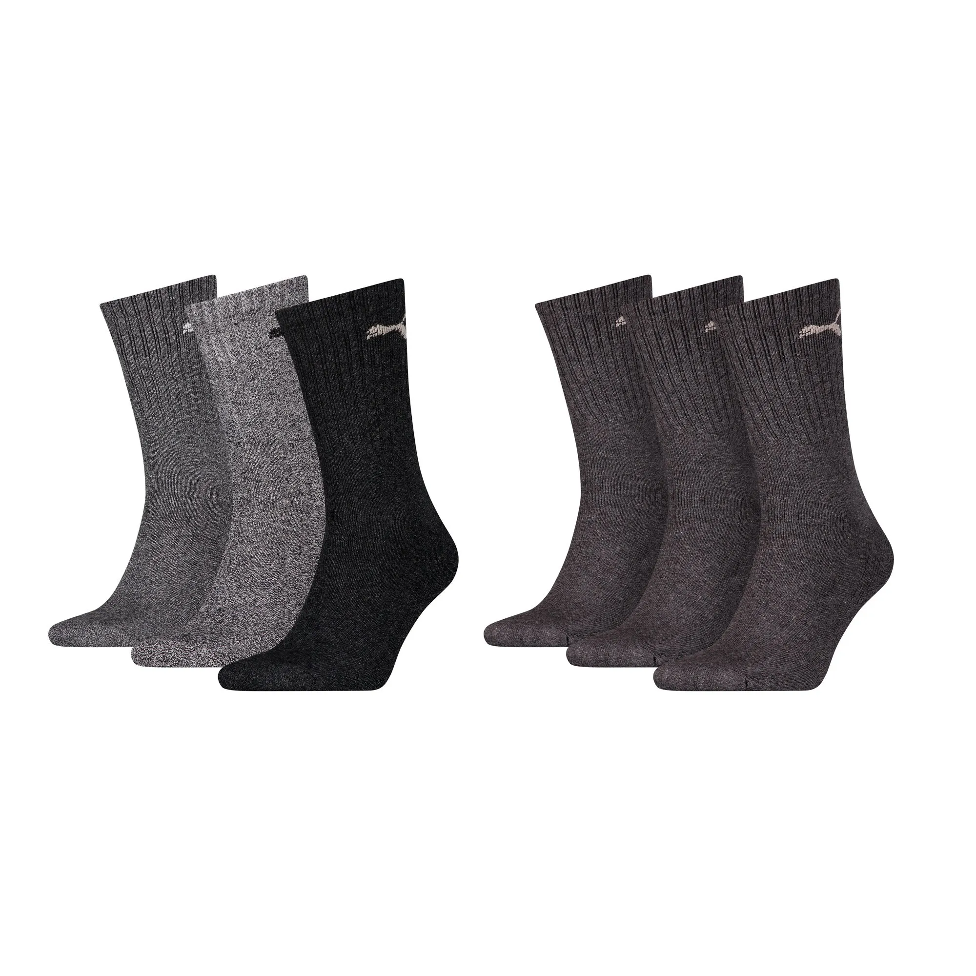 Puma Cush Crew Unisex Sport Socks, 6 Pack, Anthrazit Mix, 39-42 - immagine 1