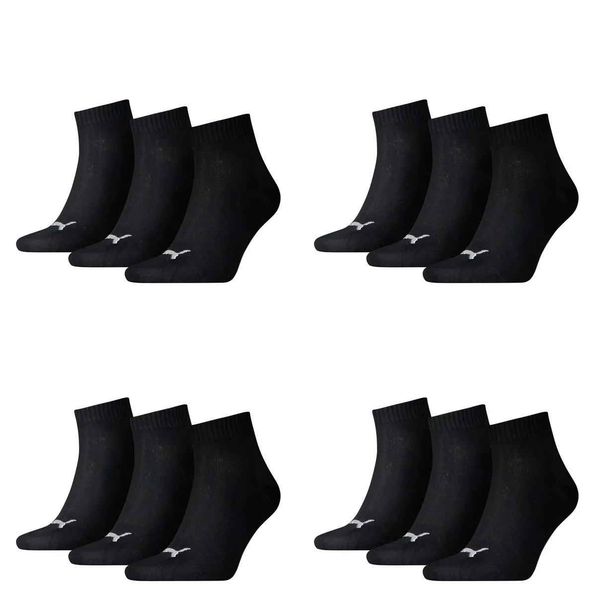 Puma Quarter Calzini Sportivi da Uomo, 12 Paia, Nero, 39/42 - immagine 1