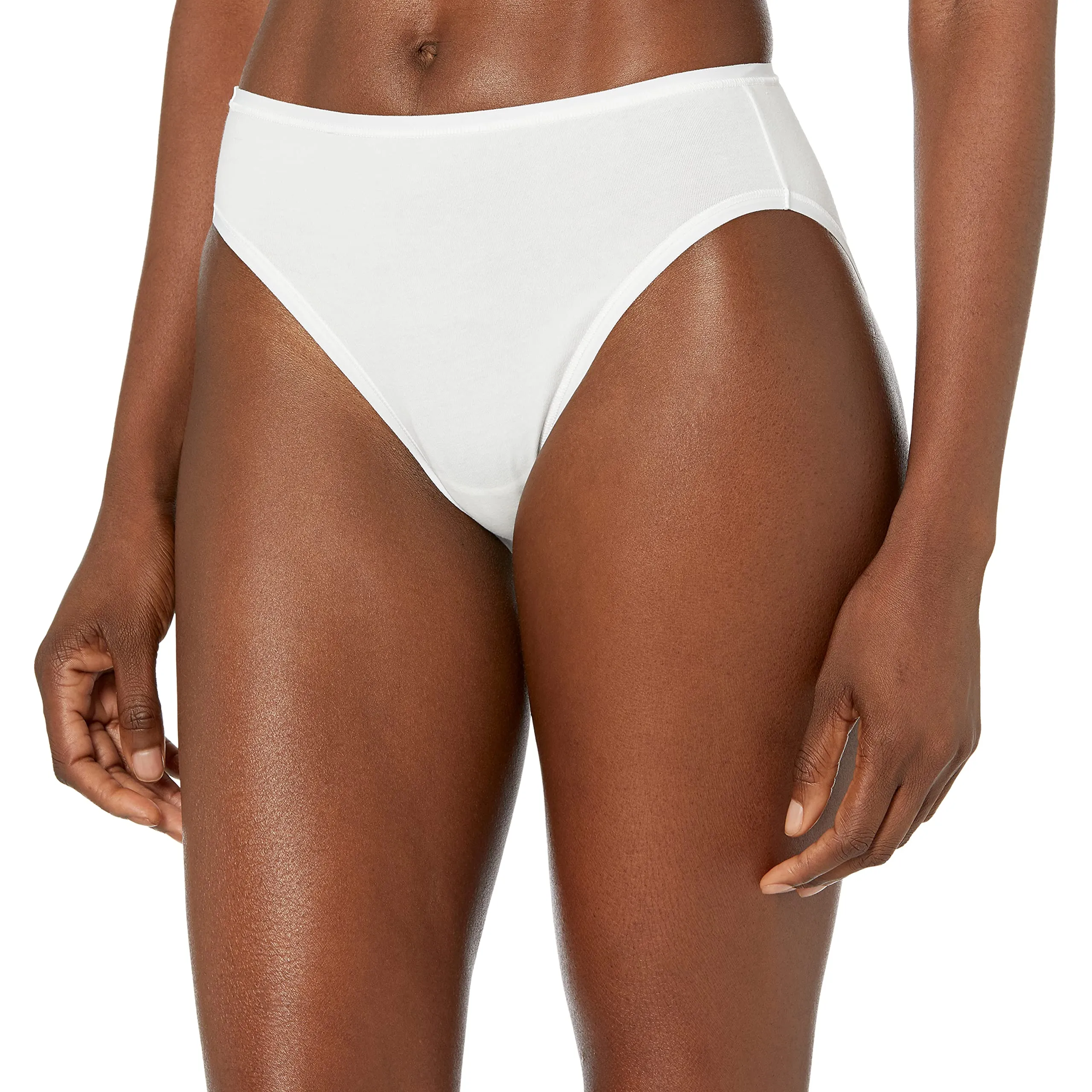 Amazon Essentials Slip Bikini a Taglio Alto in Cotone Elasticizzato Donna, Confezione da 10, Bianco, 52 - immagine 2