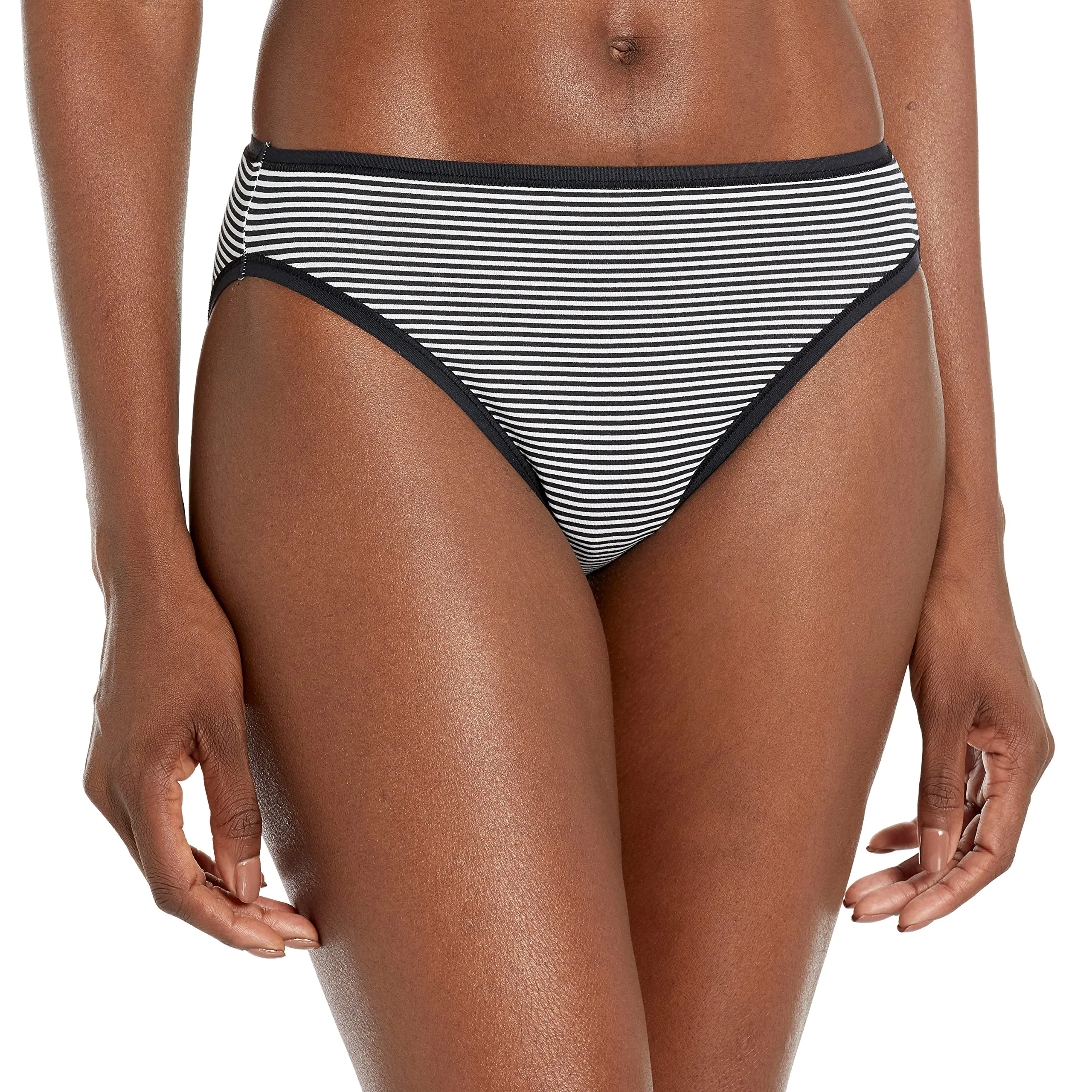 Amazon Essentials Slip Bikini a Taglio Alto in Cotone Elasticizzato Donna, Confezione da 10, Neutra, 44 - immagine 2