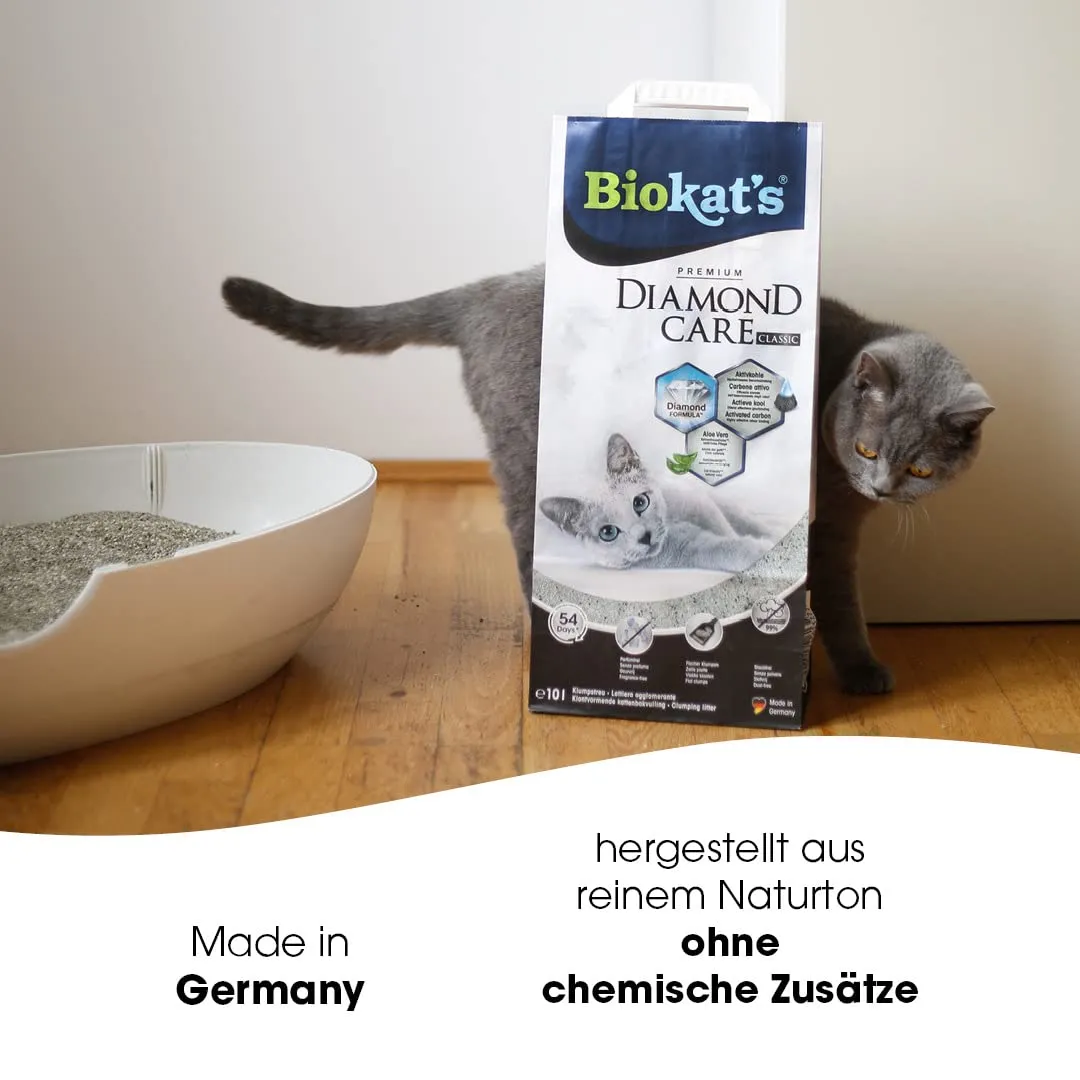 Biokat's Diamond Care Classic Lettiera per gatti senza profumo con carbone attivo e aloe vera, 10 L - immagine 2