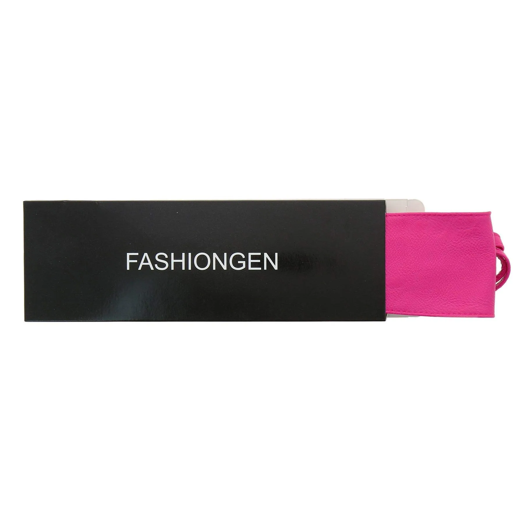 FASHIONGEN Cintura Obi da donna in similpelle poliuretano, Fucsia, S-M - immagine 7