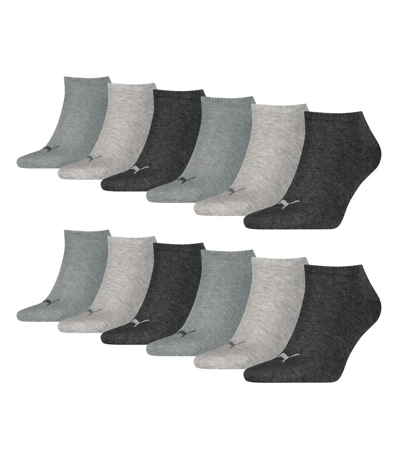 Puma Sneaker Socks, 12 Pairs, Unisex, Anthraci/Mel Grey, 39-42 - immagine 1