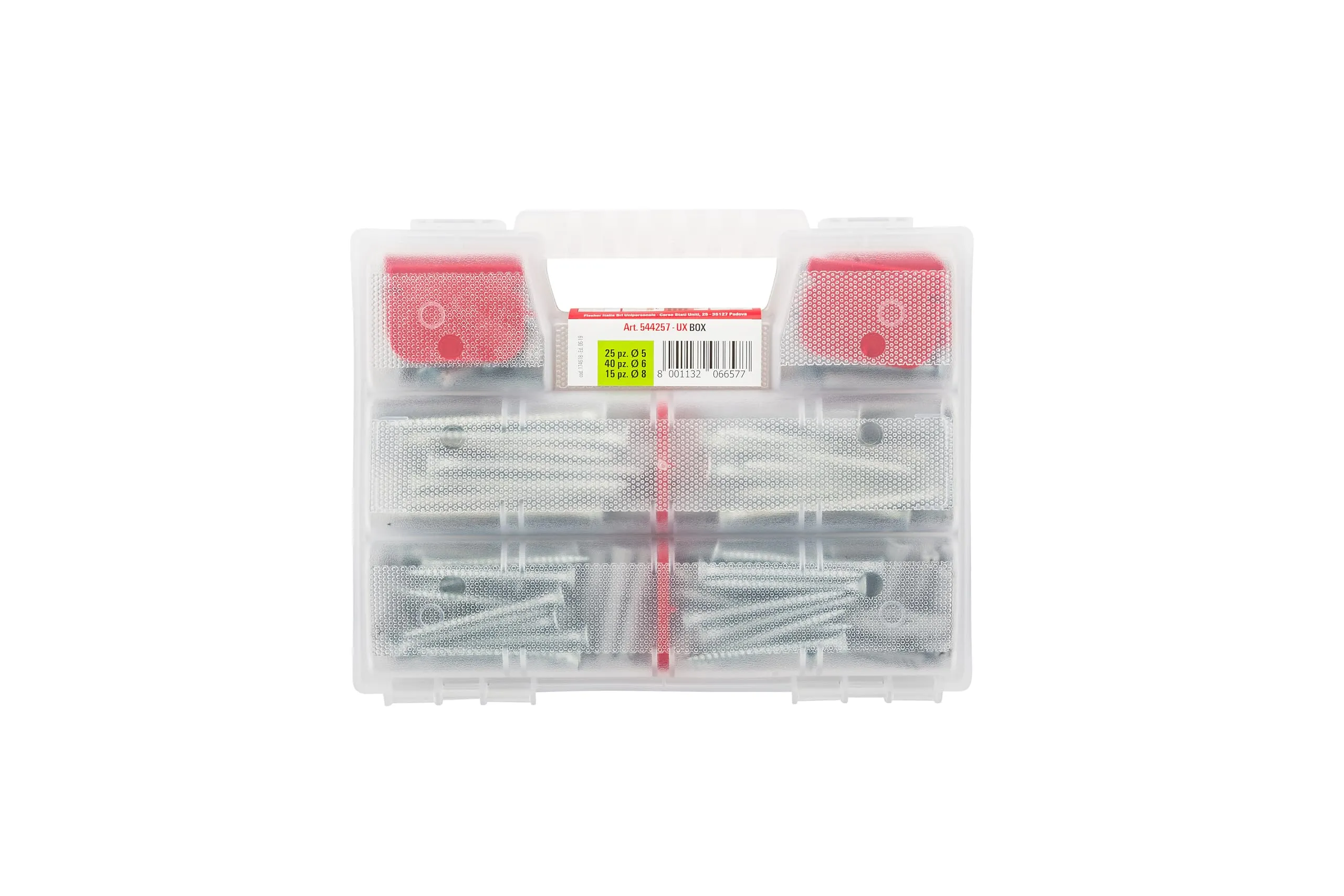 Fischer Kit UX, Valigetta 80 Tasselli UX con Viti Assortiti, 544257 - immagine 3