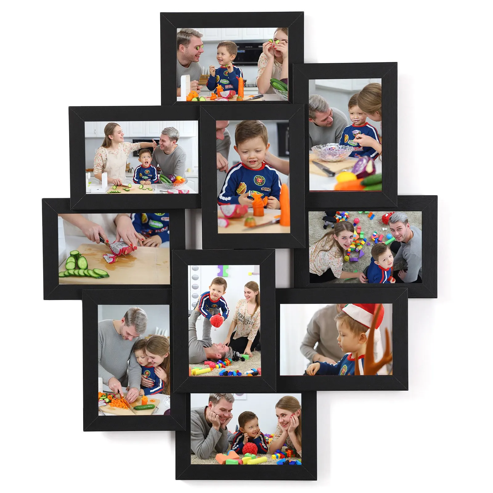 SONGMICS Collage di 10 Cornici per Foto 10 x 15 cm, Nero Inchiostro RPF20BK - immagine 9