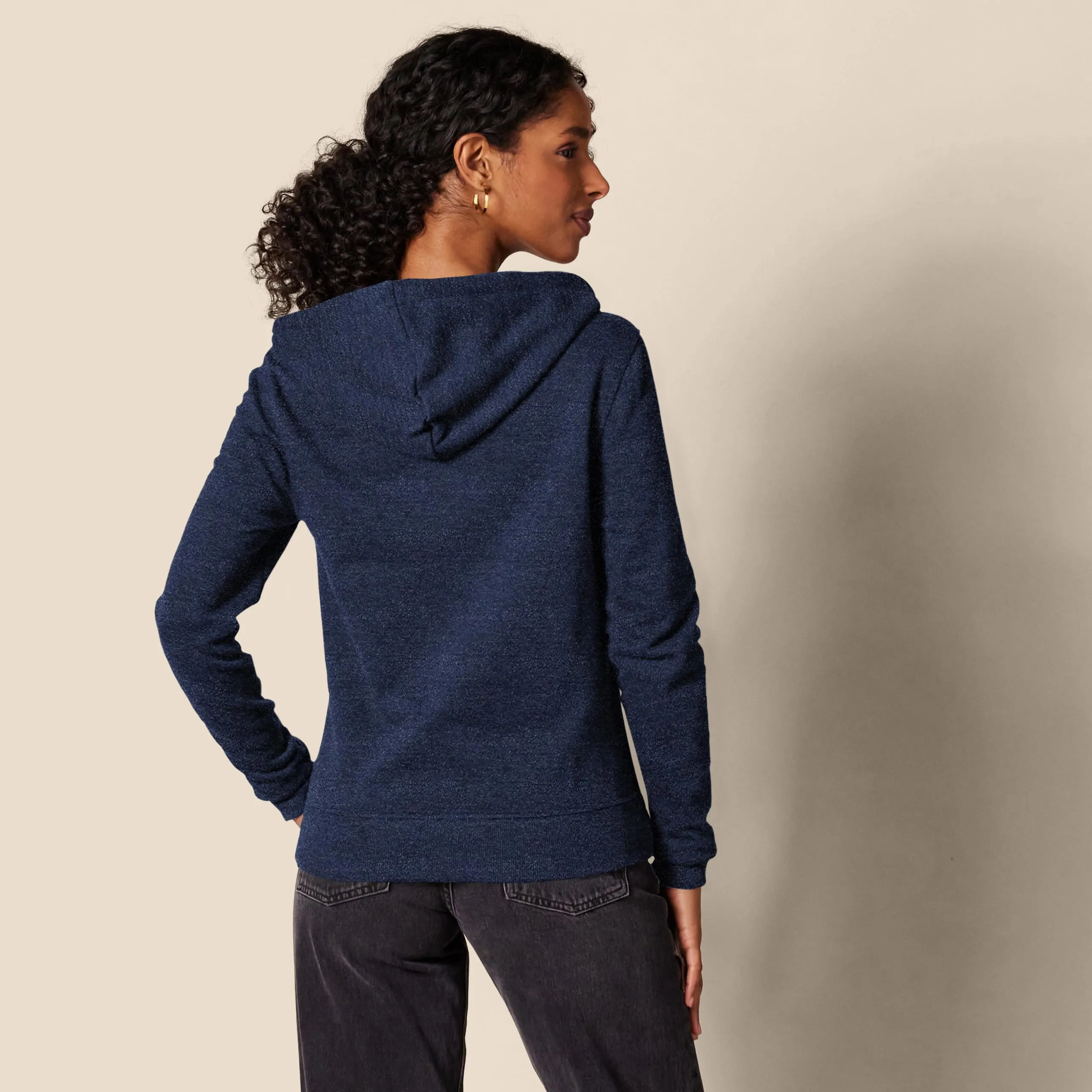 Amazon Essentials Full-zip Hoodie, Navy Heather, Small - immagine 2