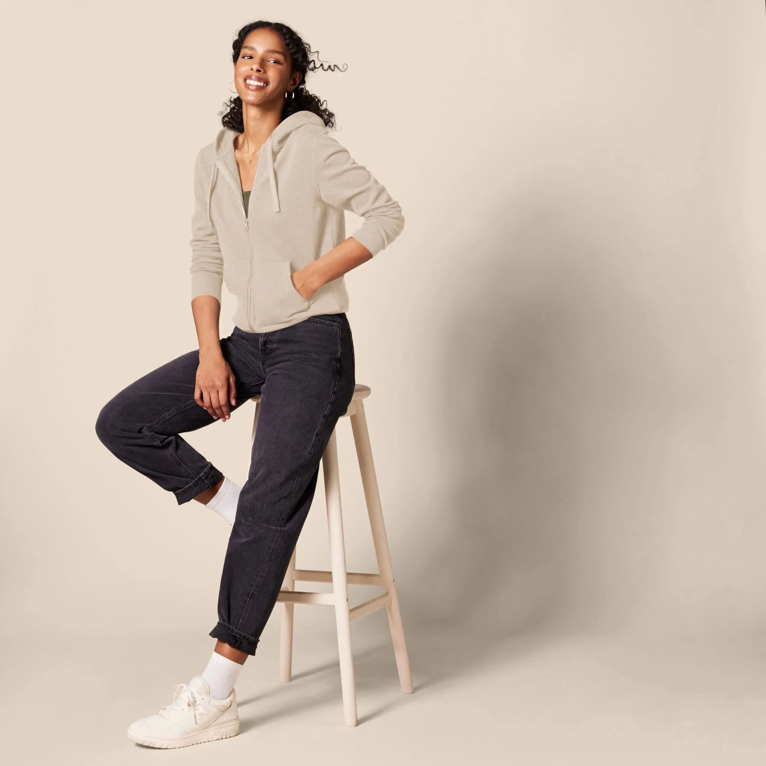 Amazon Essentials Full-zip Hoodie, Oatmeal Heather, X-Small - immagine 5