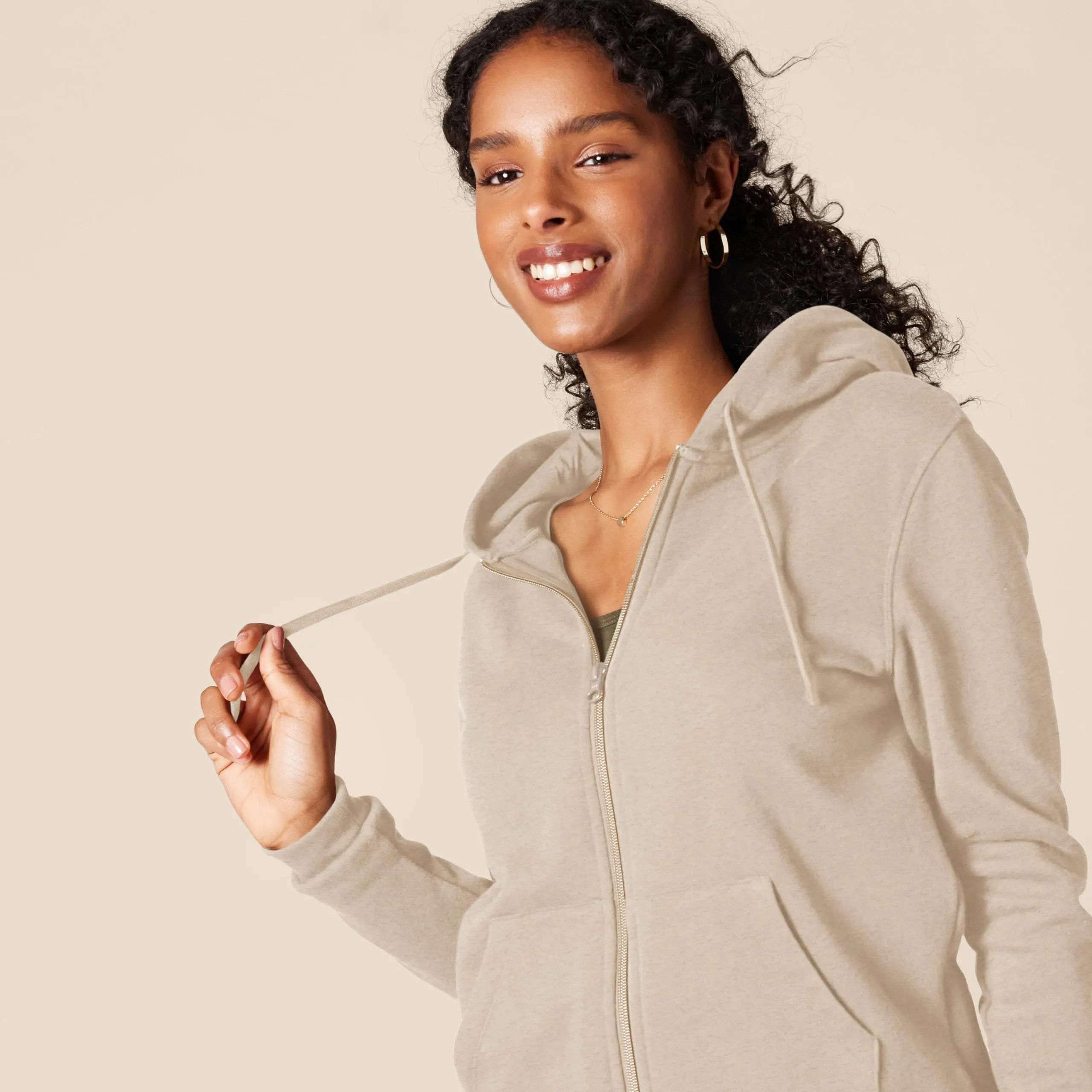 Amazon Essentials Full-zip Hoodie, Oatmeal Heather, Small - immagine 4