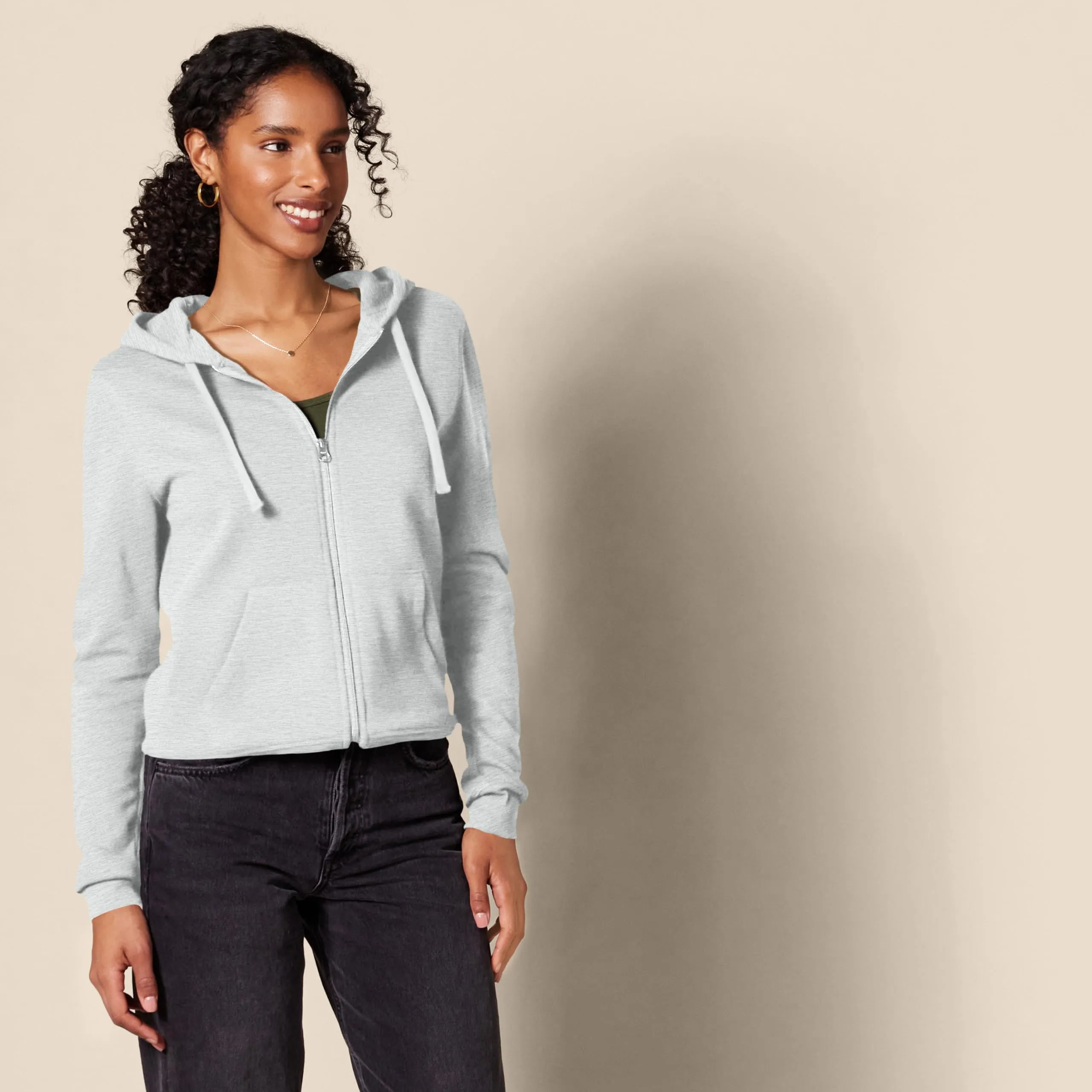 Amazon Essentials Full-zip Hoodie, Light Grey Heather, Large - immagine 3