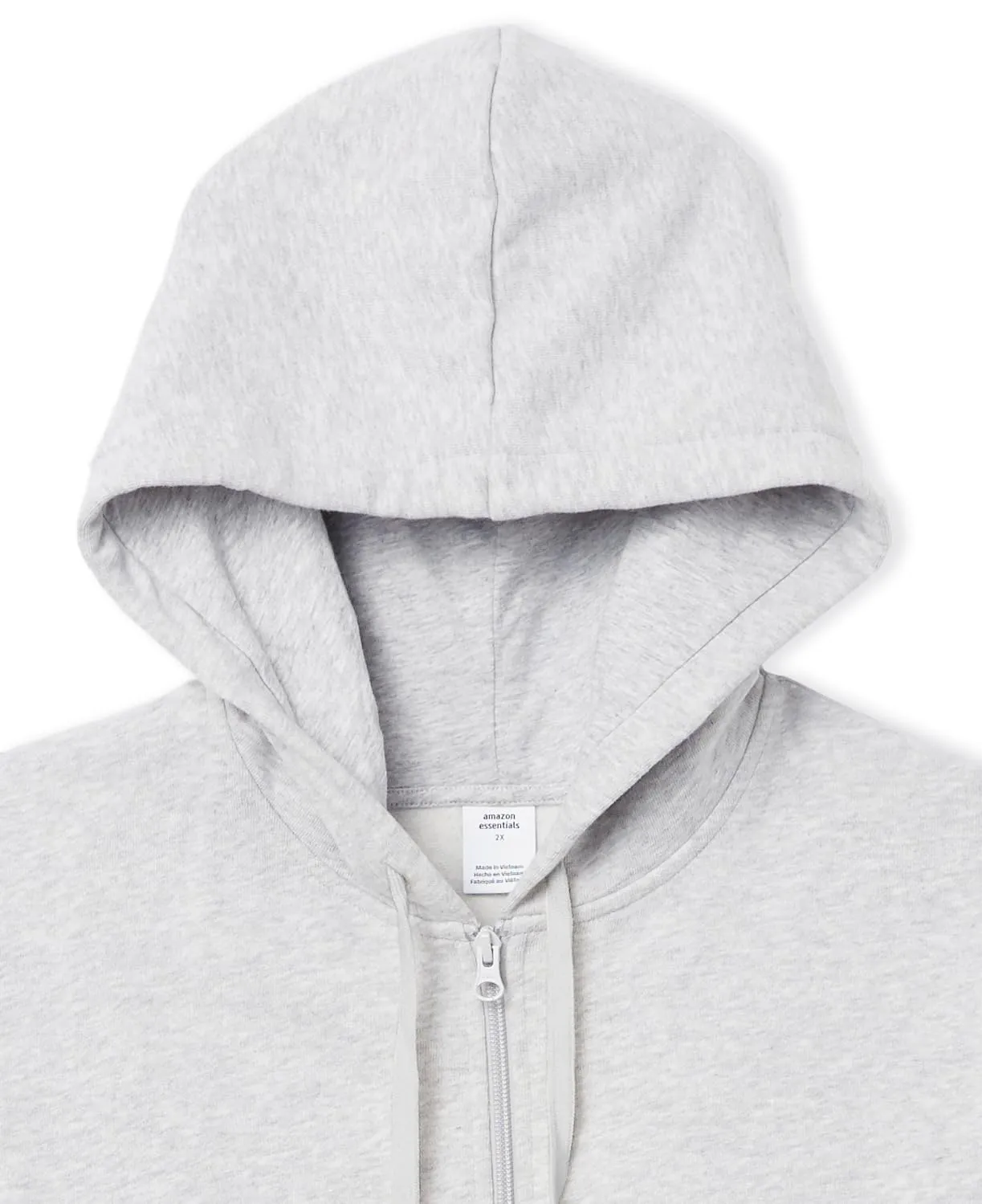Amazon Essentials Full-zip Hoodie, Light Grey Heather, Large - immagine 8